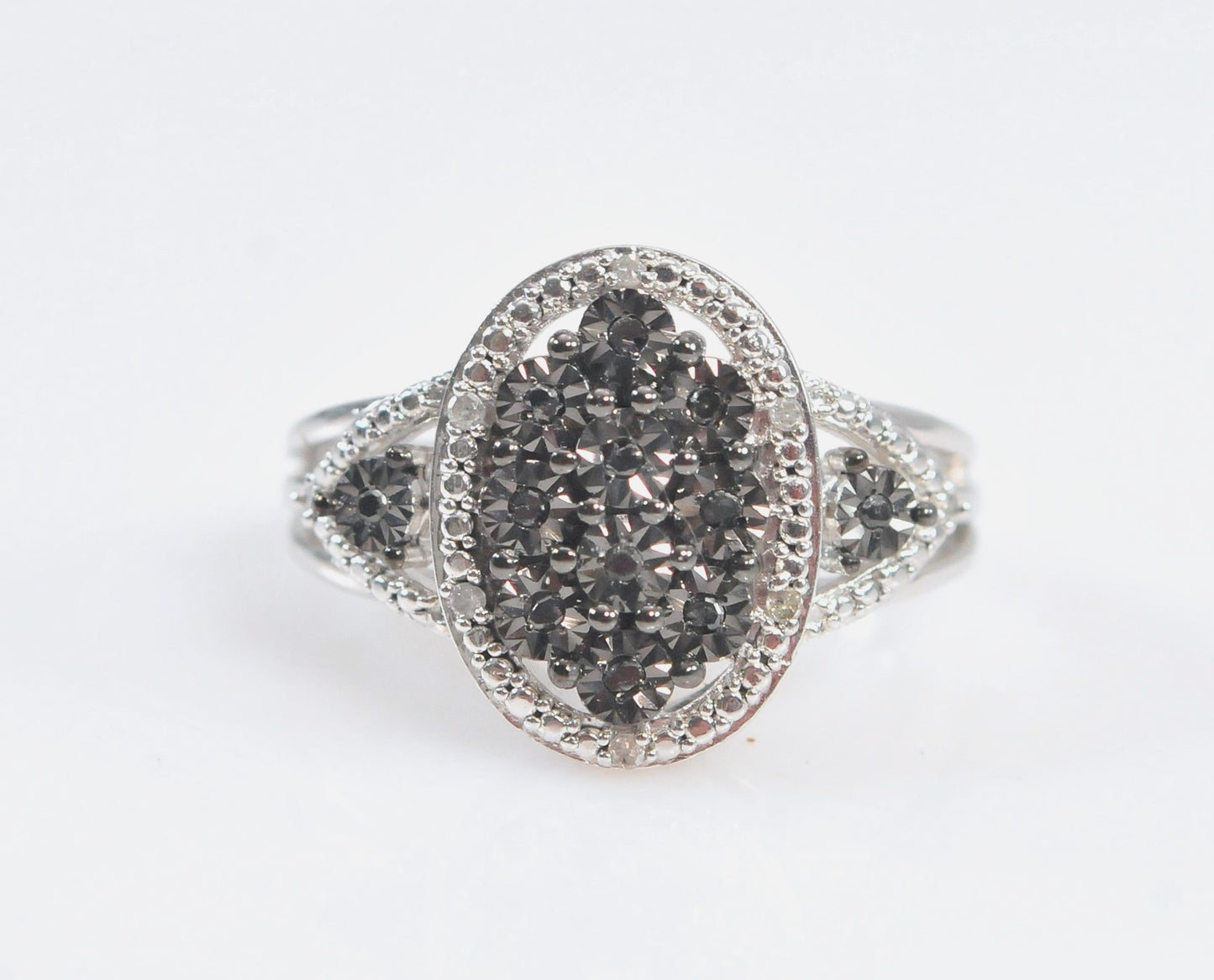 Sterling Silver Black Diamond Ring