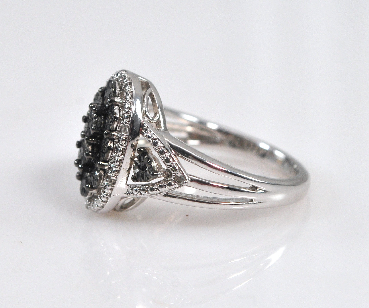 Sterling Silver Black Diamond Ring