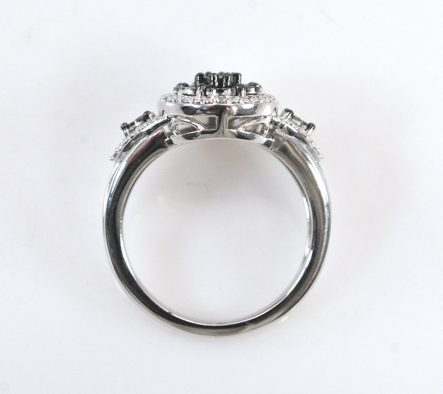 Sterling Silver Black Diamond Ring