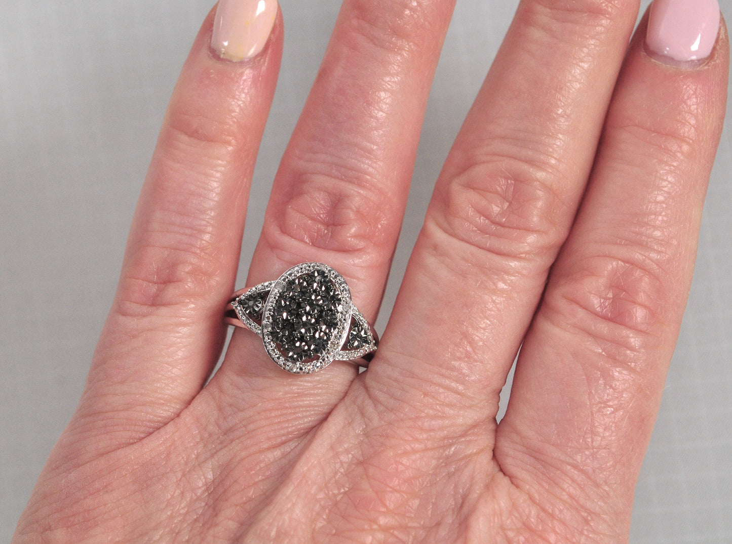 Sterling Silver Black Diamond Ring