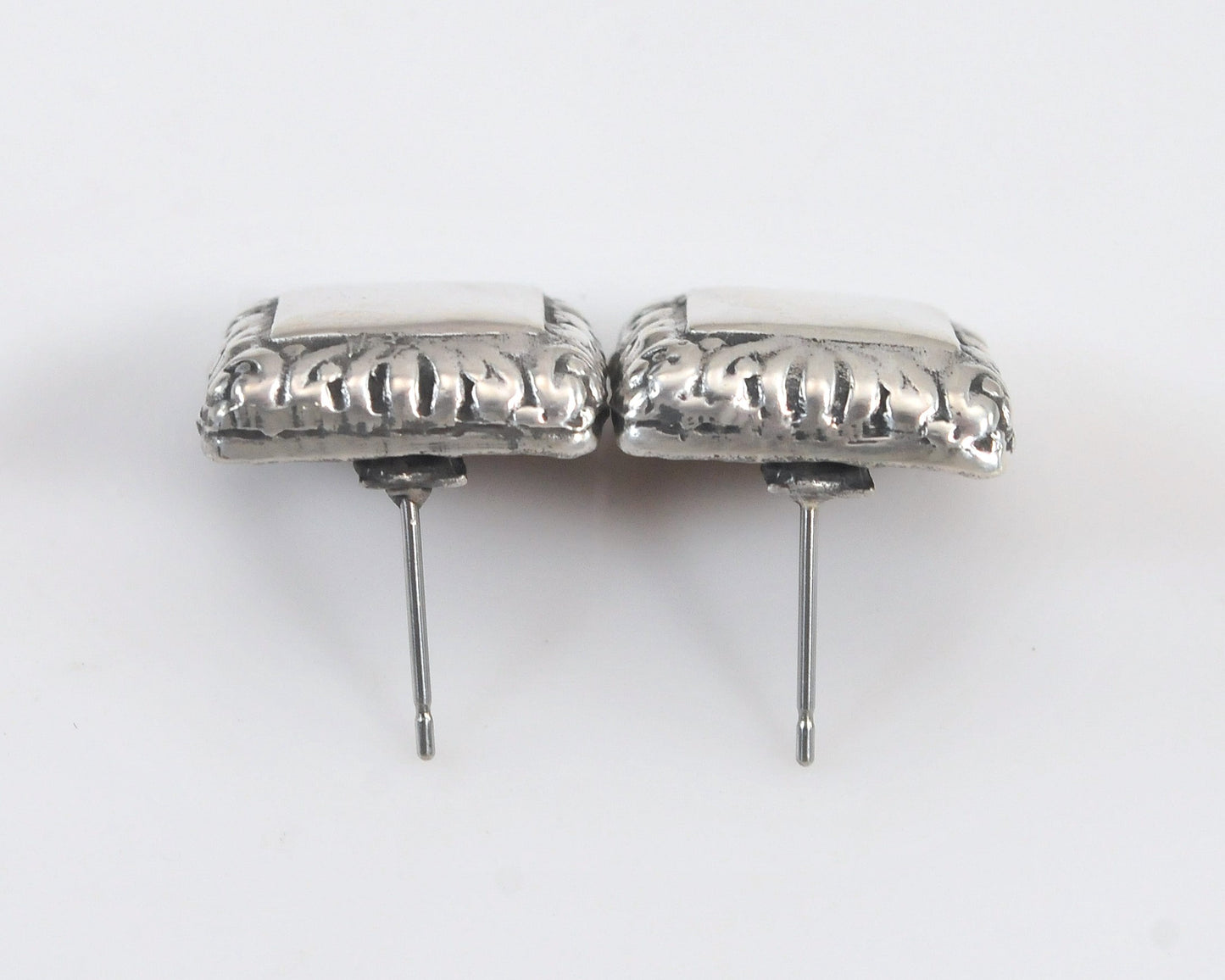 Heavy Sterling Silver Square Earrings