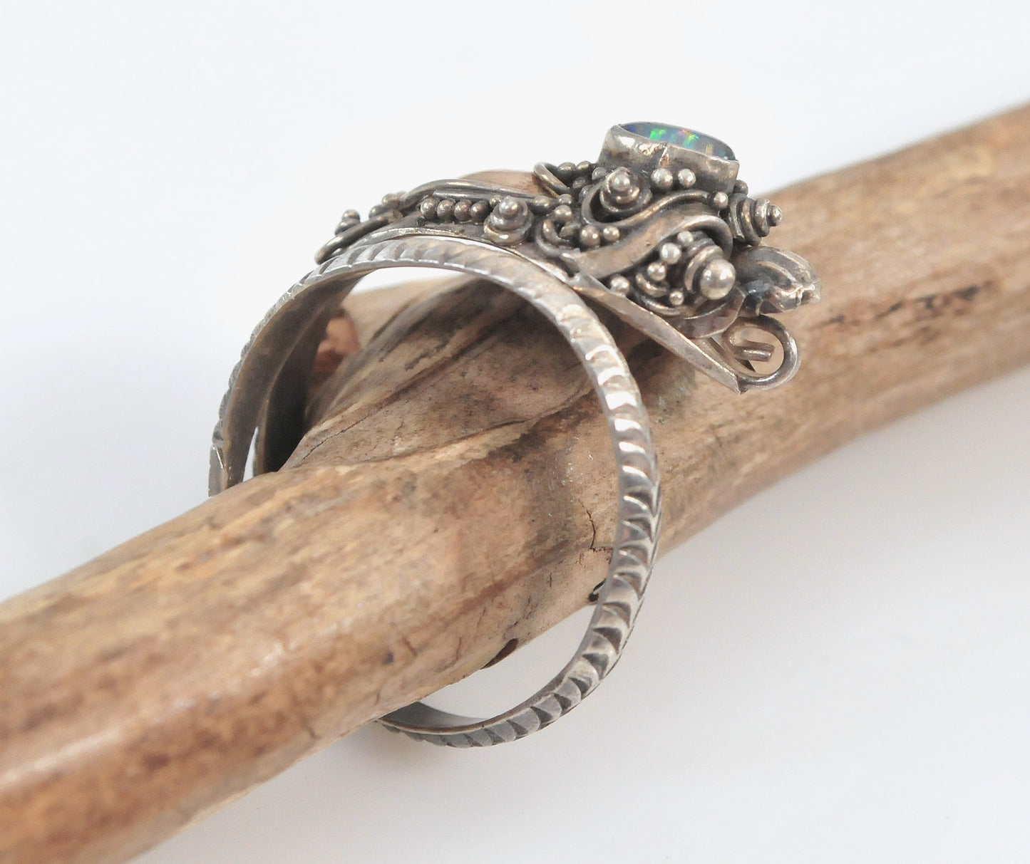 Adjustable Sterling Silver 10K Gold Serpent Ring