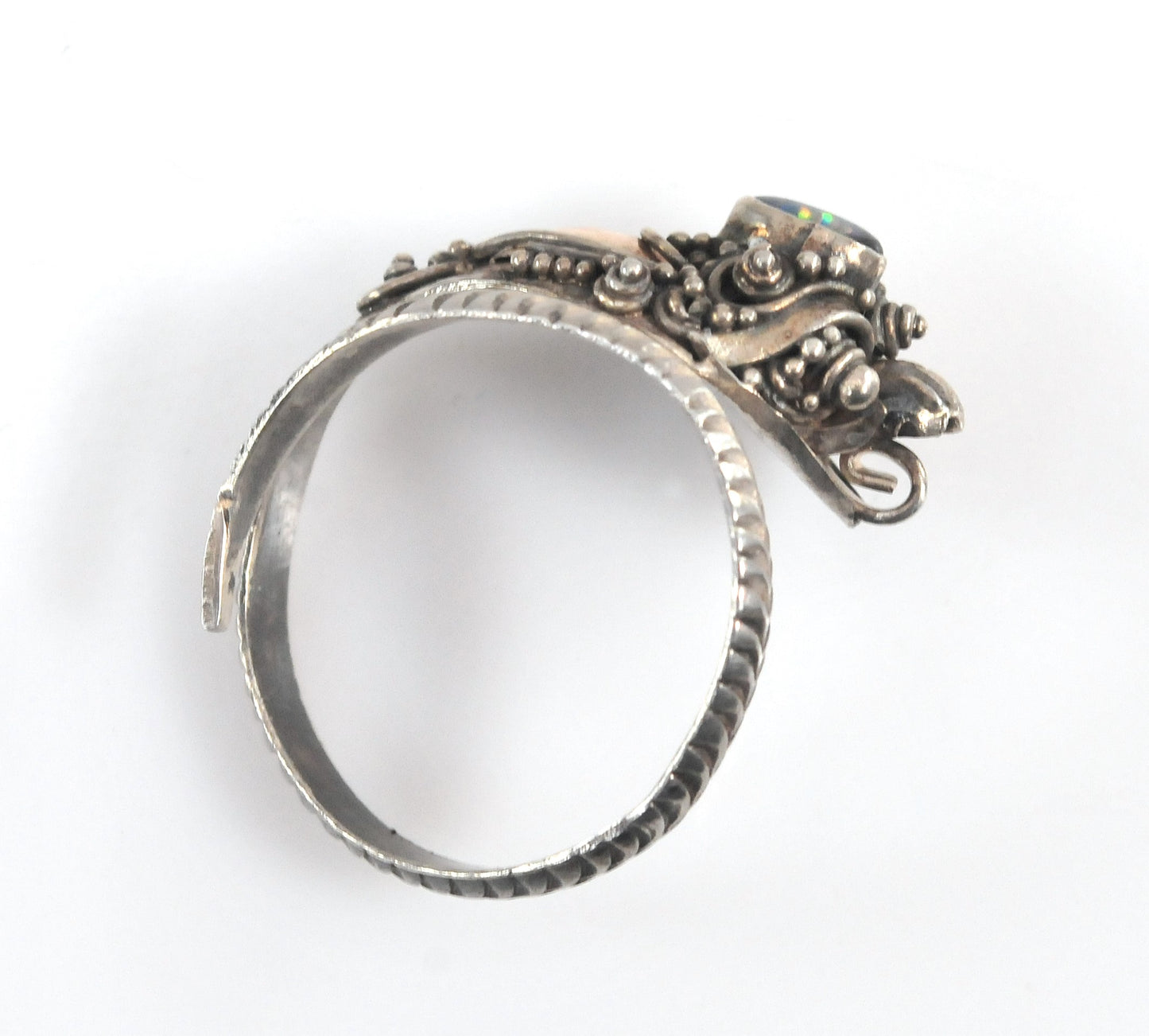 Adjustable Sterling Silver 10K Gold Serpent Ring