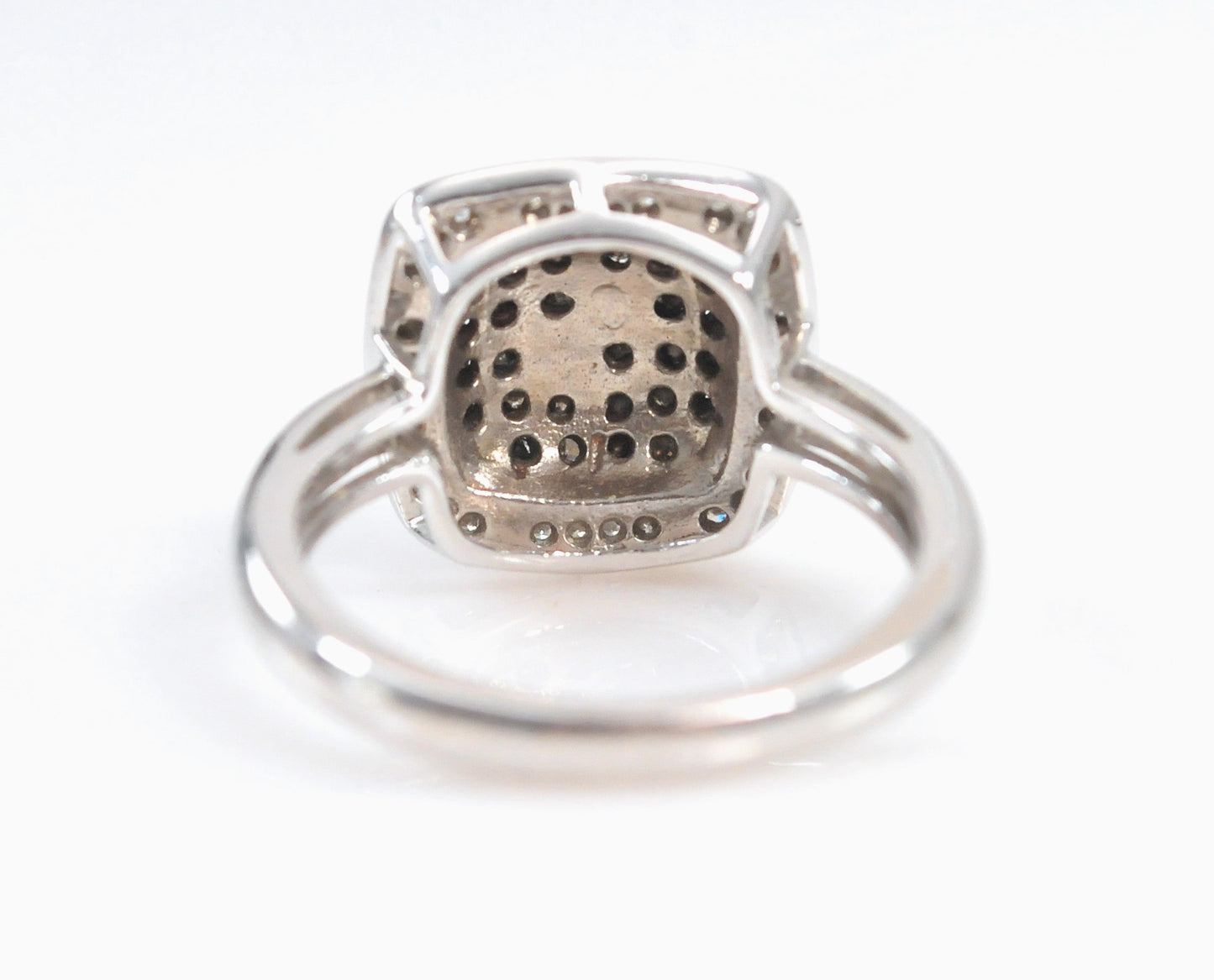 Designer Sterling Silver Black and White Diamond Ring