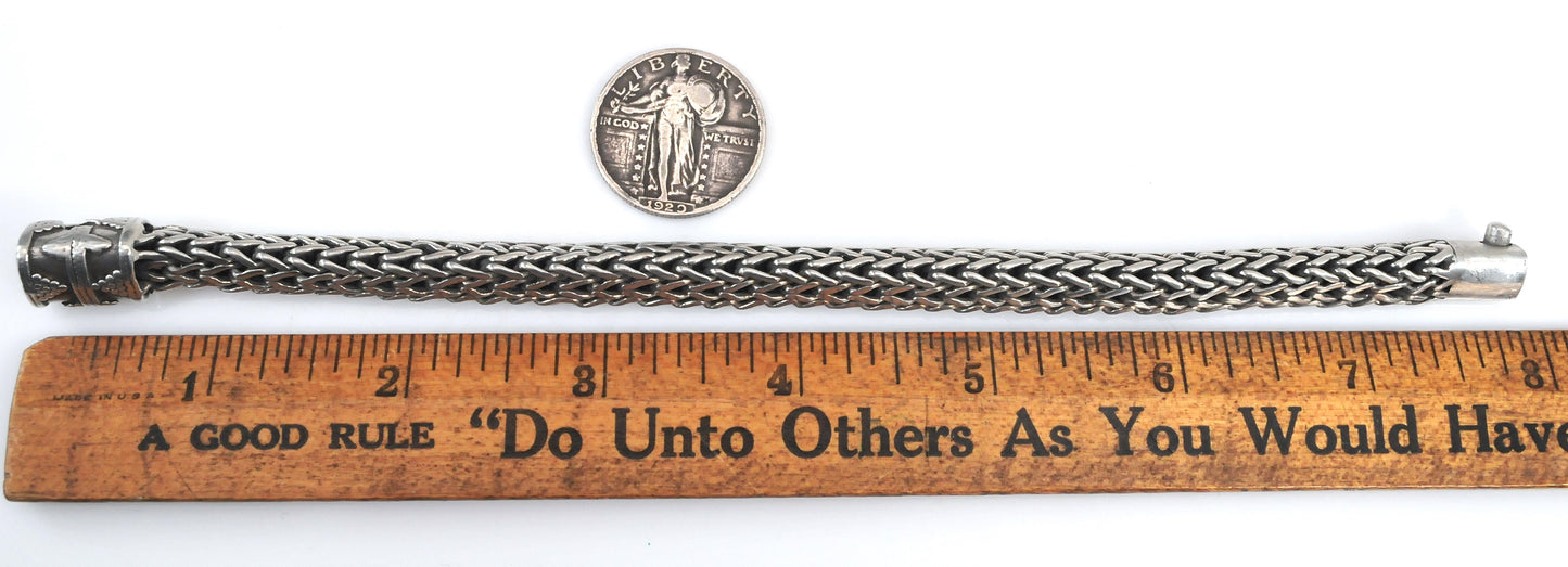 Heavy Sterling Silver Foxtail Bracelet