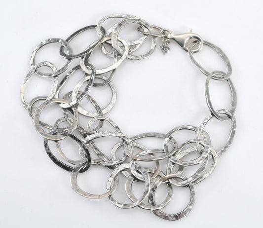 Silpada Sterling Silver Three Strand Oval Link Bracelet