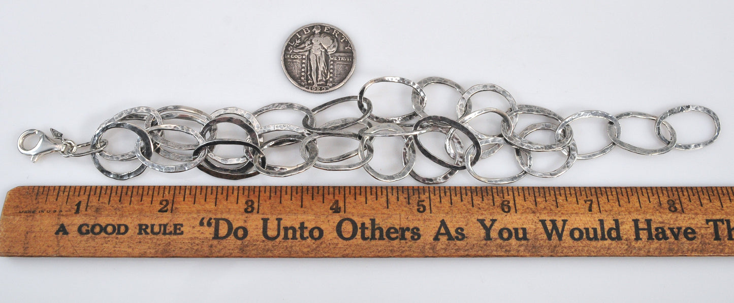 Silpada Sterling Silver Three Strand Oval Link Bracelet