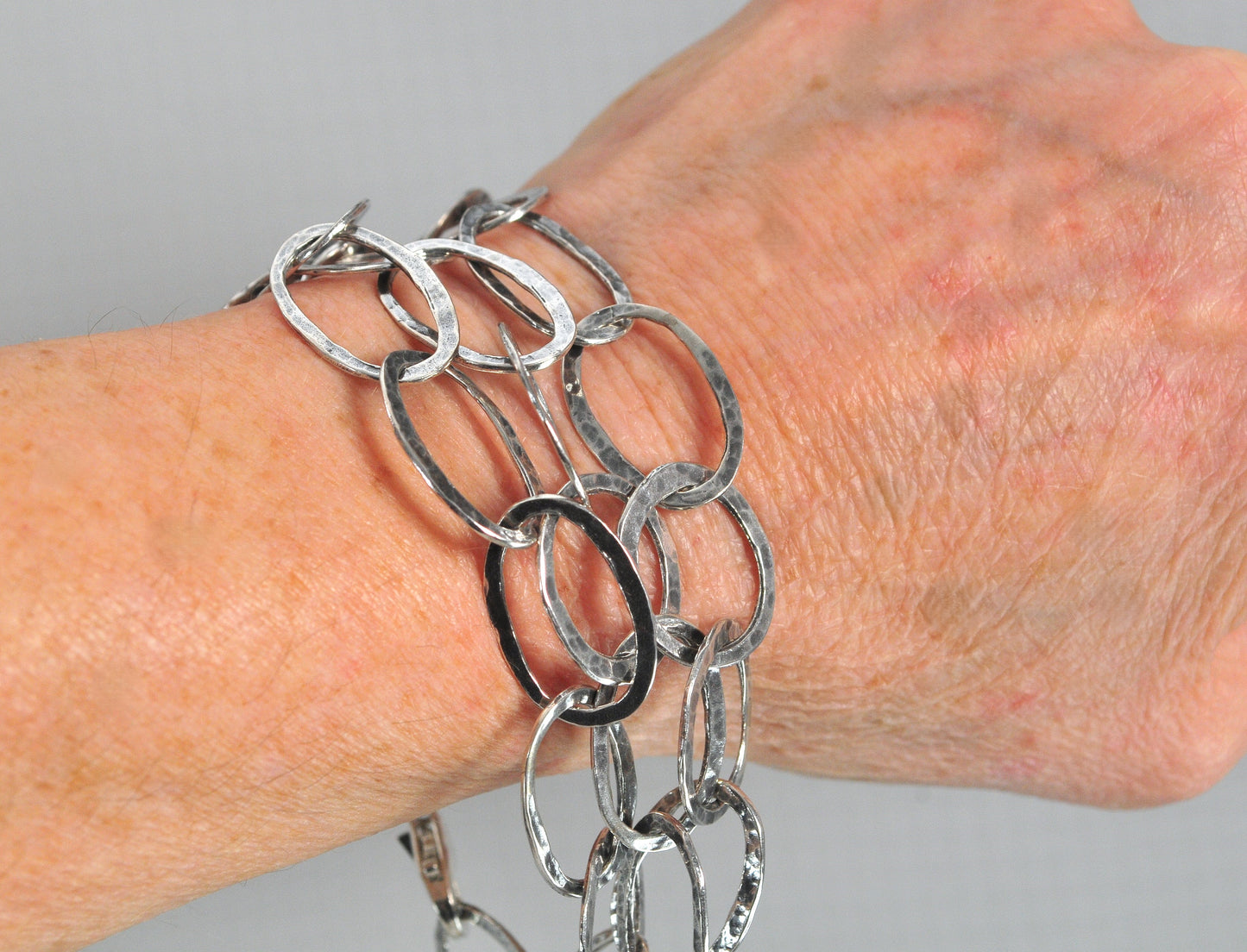 Silpada Sterling Silver Three Strand Oval Link Bracelet