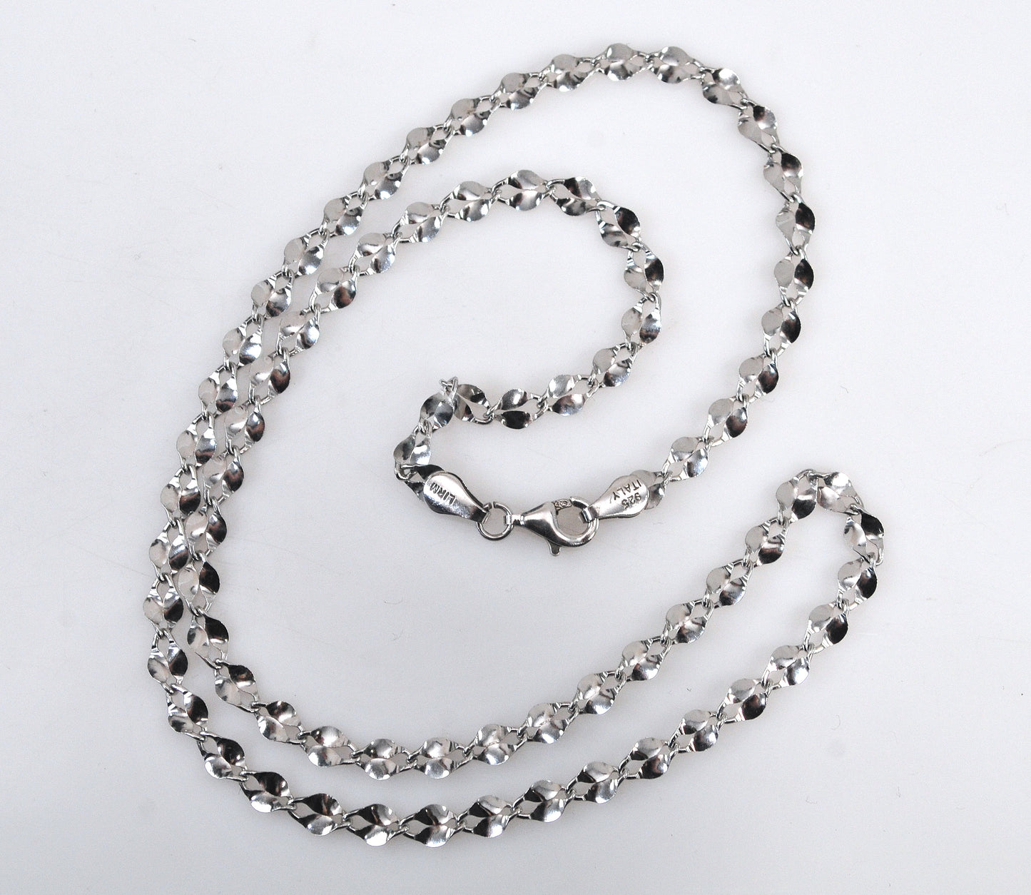 925 Italy Sterling Silver Sparkle Necklace