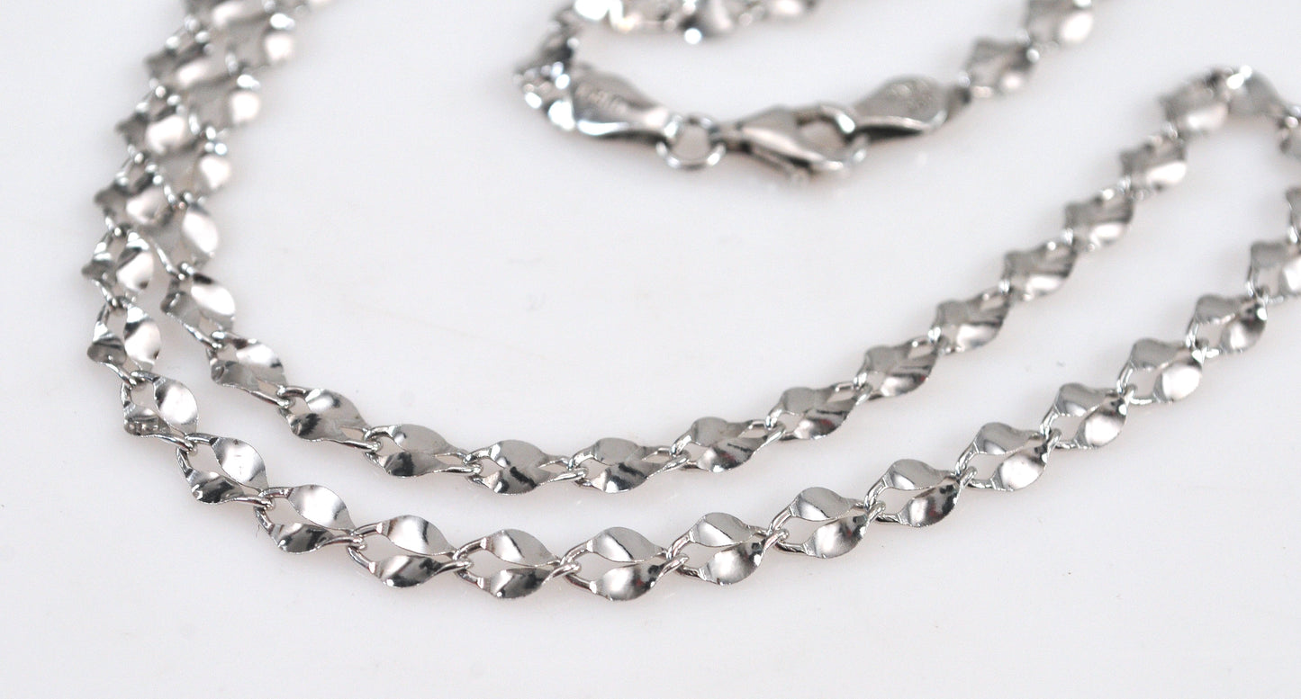 925 Italy Sterling Silver Sparkle Necklace