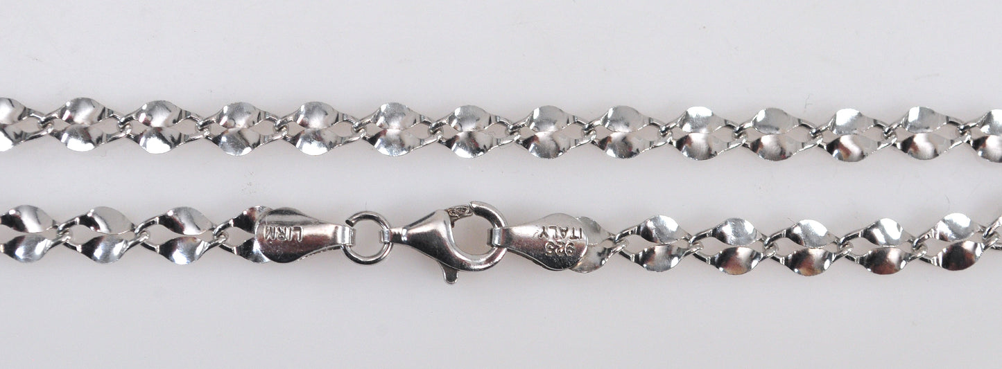 925 Italy Sterling Silver Sparkle Necklace