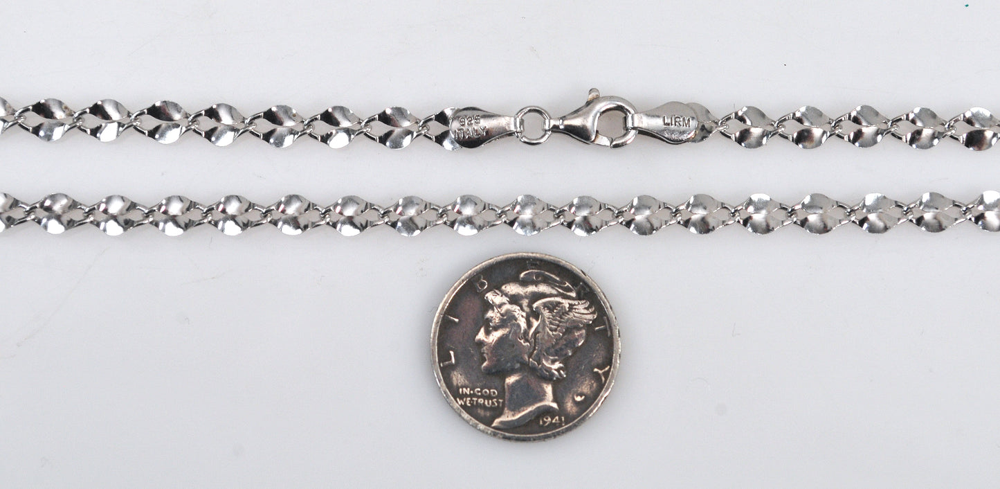 925 Italy Sterling Silver Sparkle Necklace