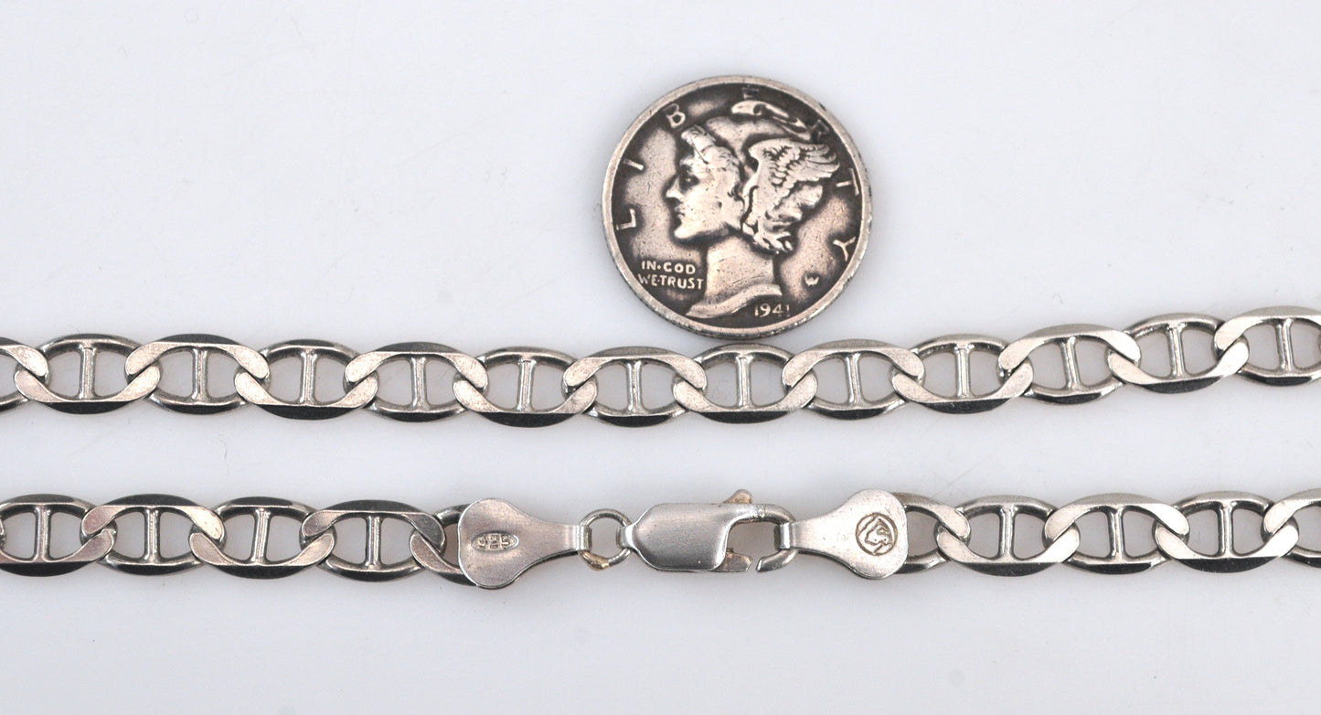 Sterling silver 5mm Mariner Link Chain Necklace