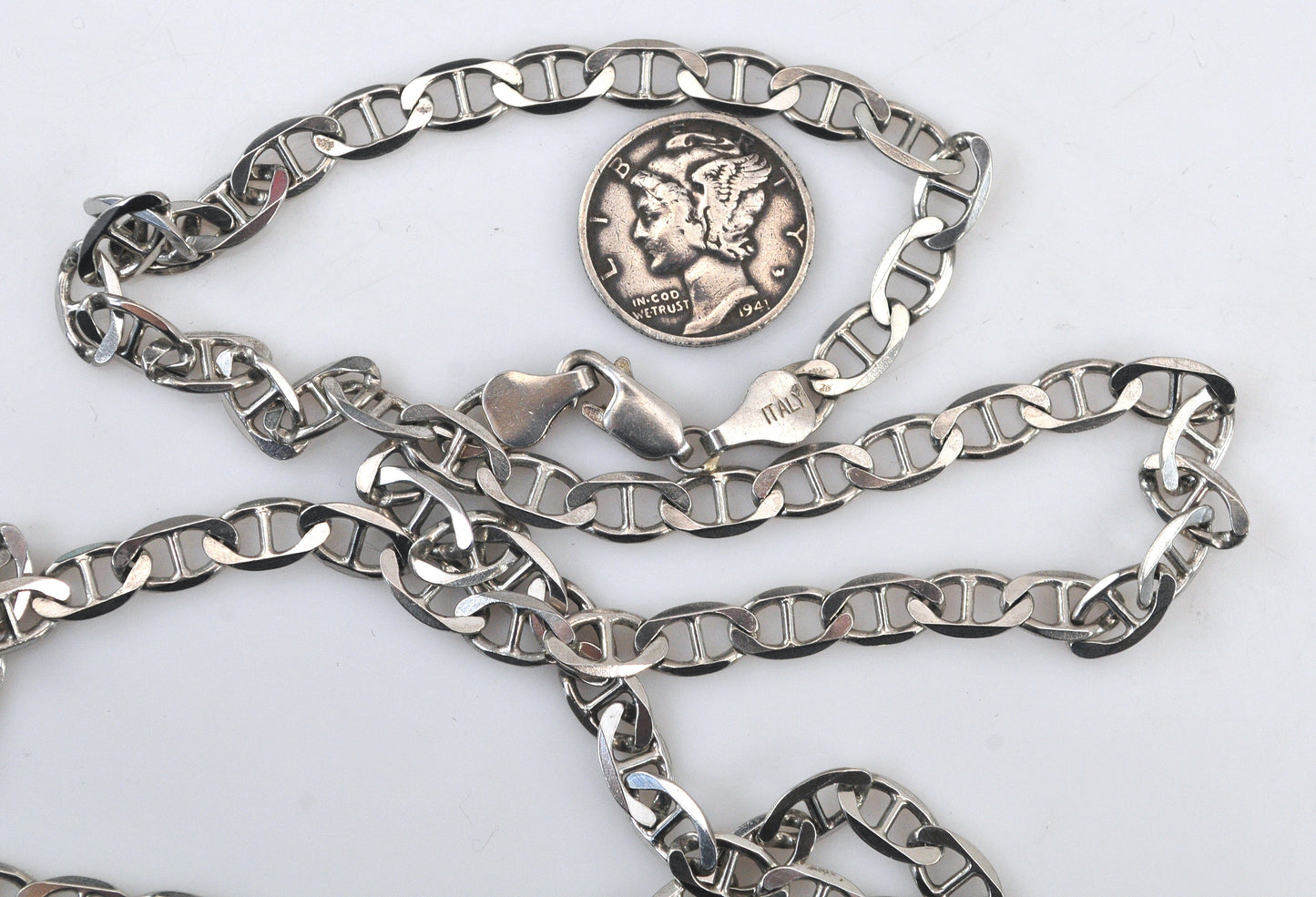 Sterling silver 5mm Mariner Link Chain Necklace