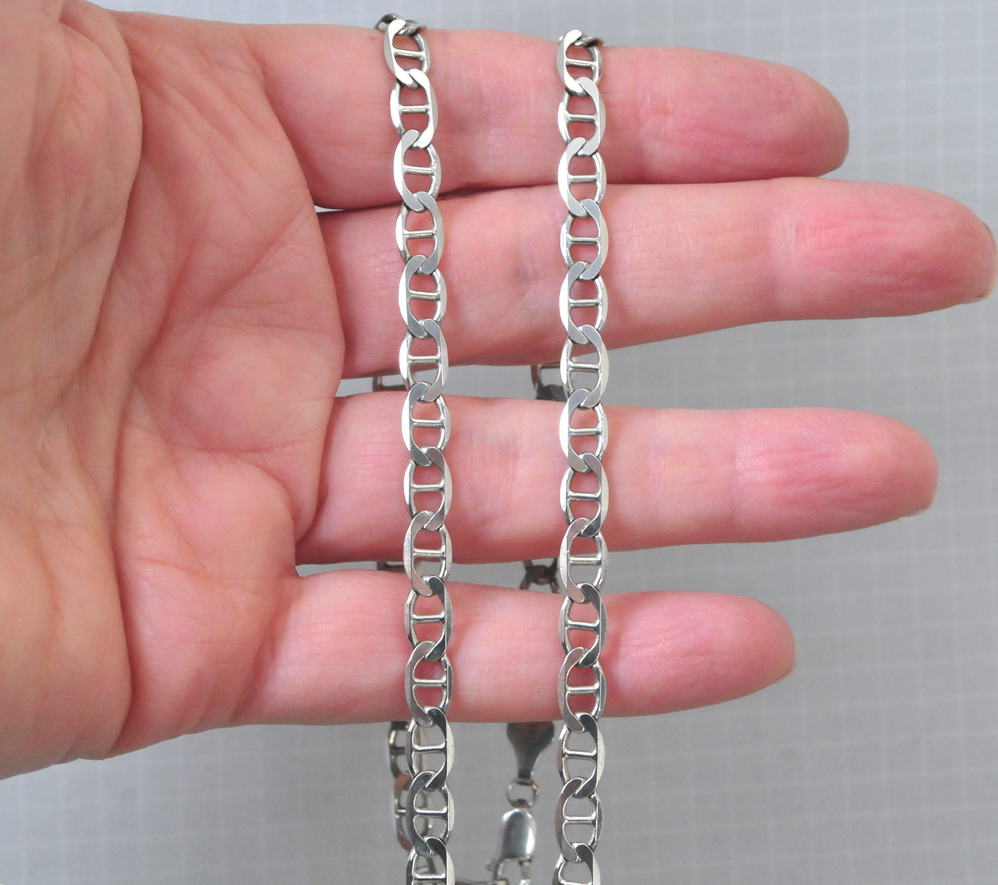 Sterling silver 5mm Mariner Link Chain Necklace