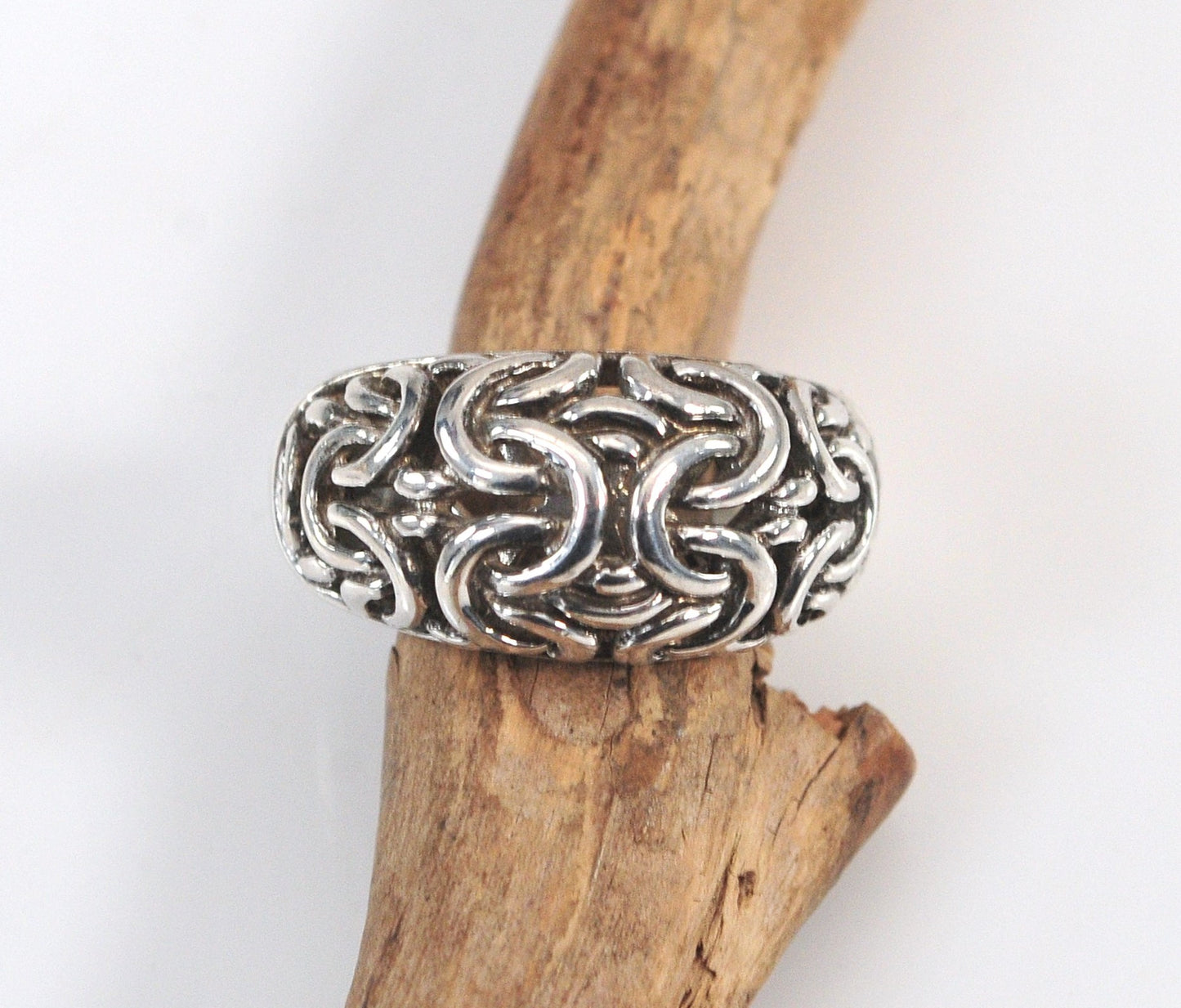 Signed Sterling silver Byzantine Ring