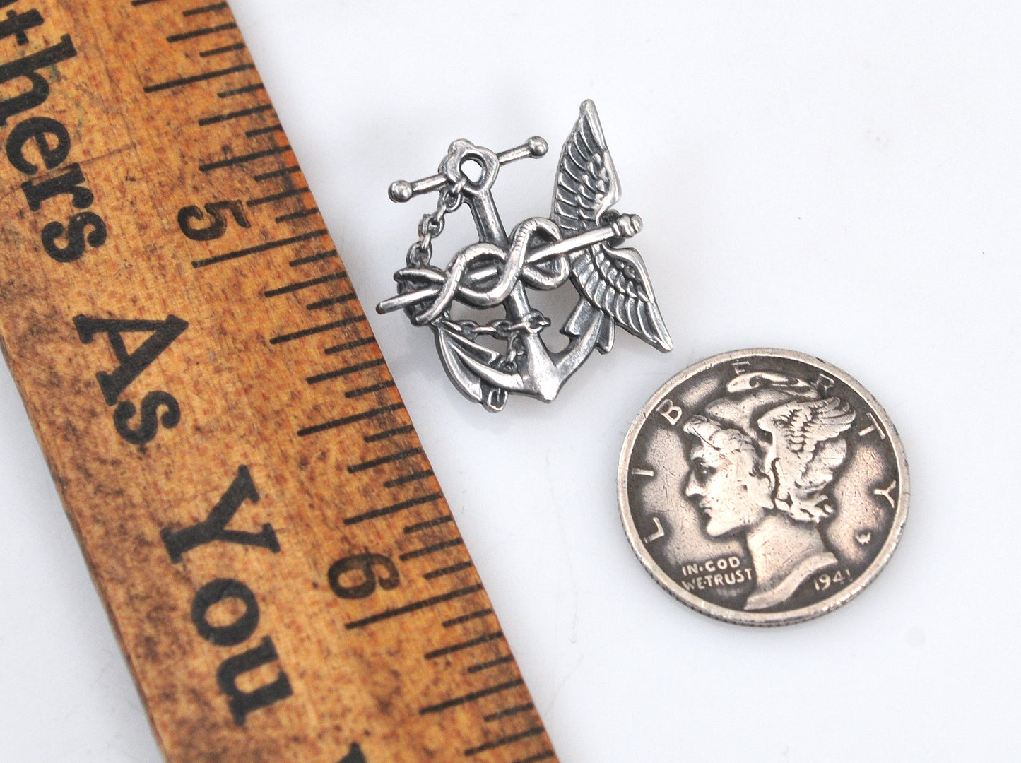 Small Blackinton Sterling Silver WWII Navy Medical Pin