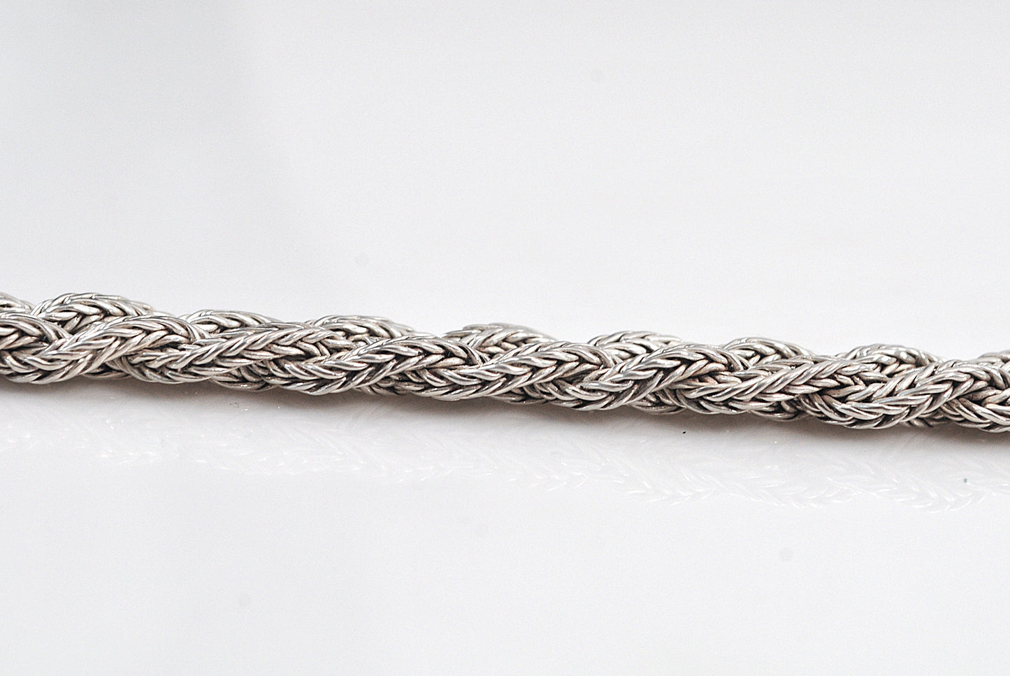 Heavy Sterling Silver Braided Foxtail Bracelet