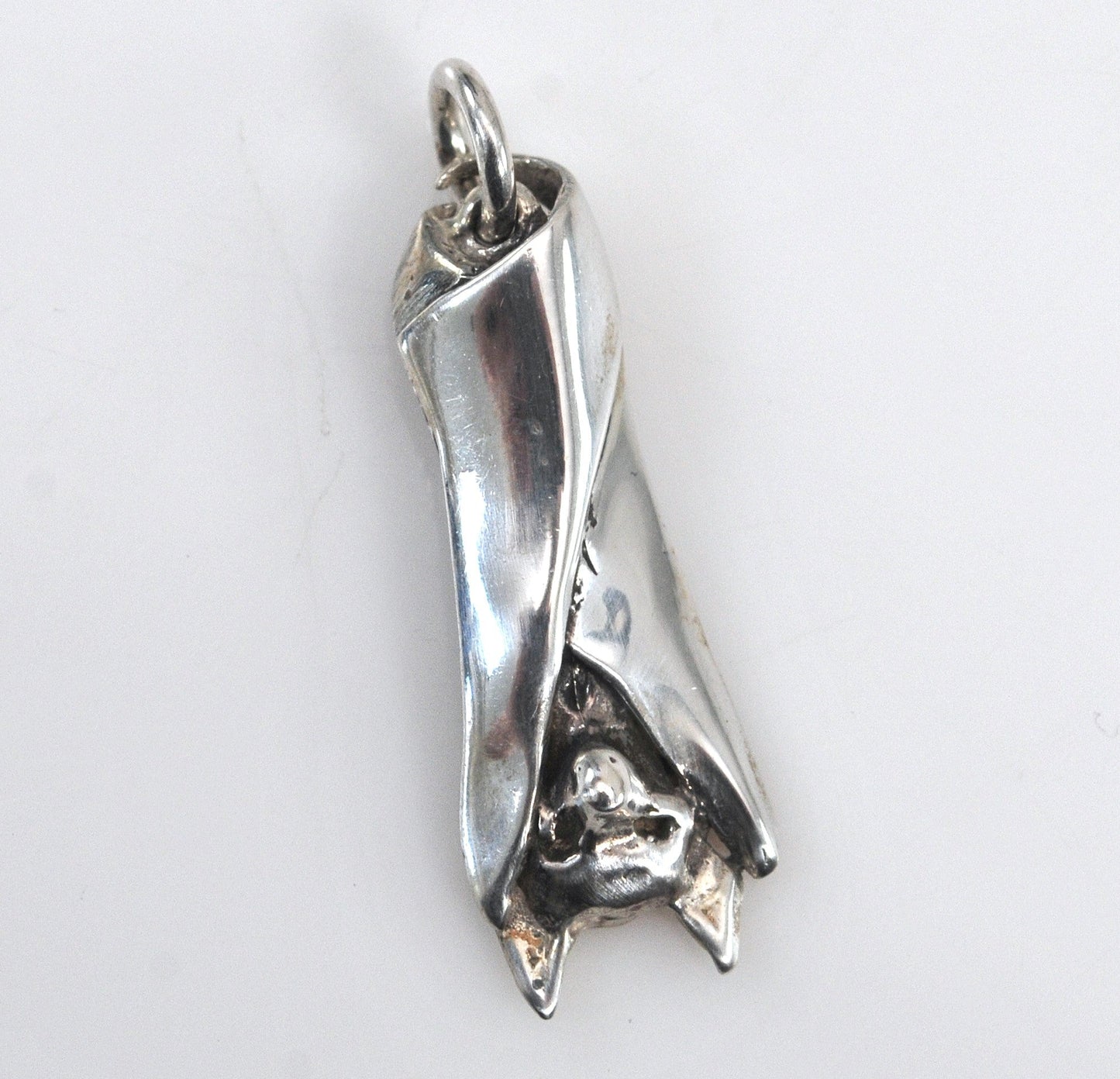 Sterling Silver Hanging Bat Pendant