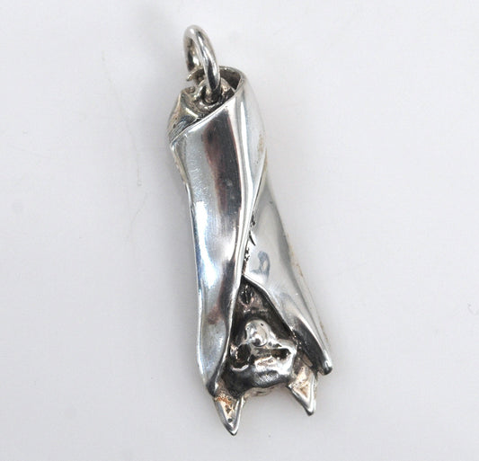 Sterling Silver Hanging Bat Pendant