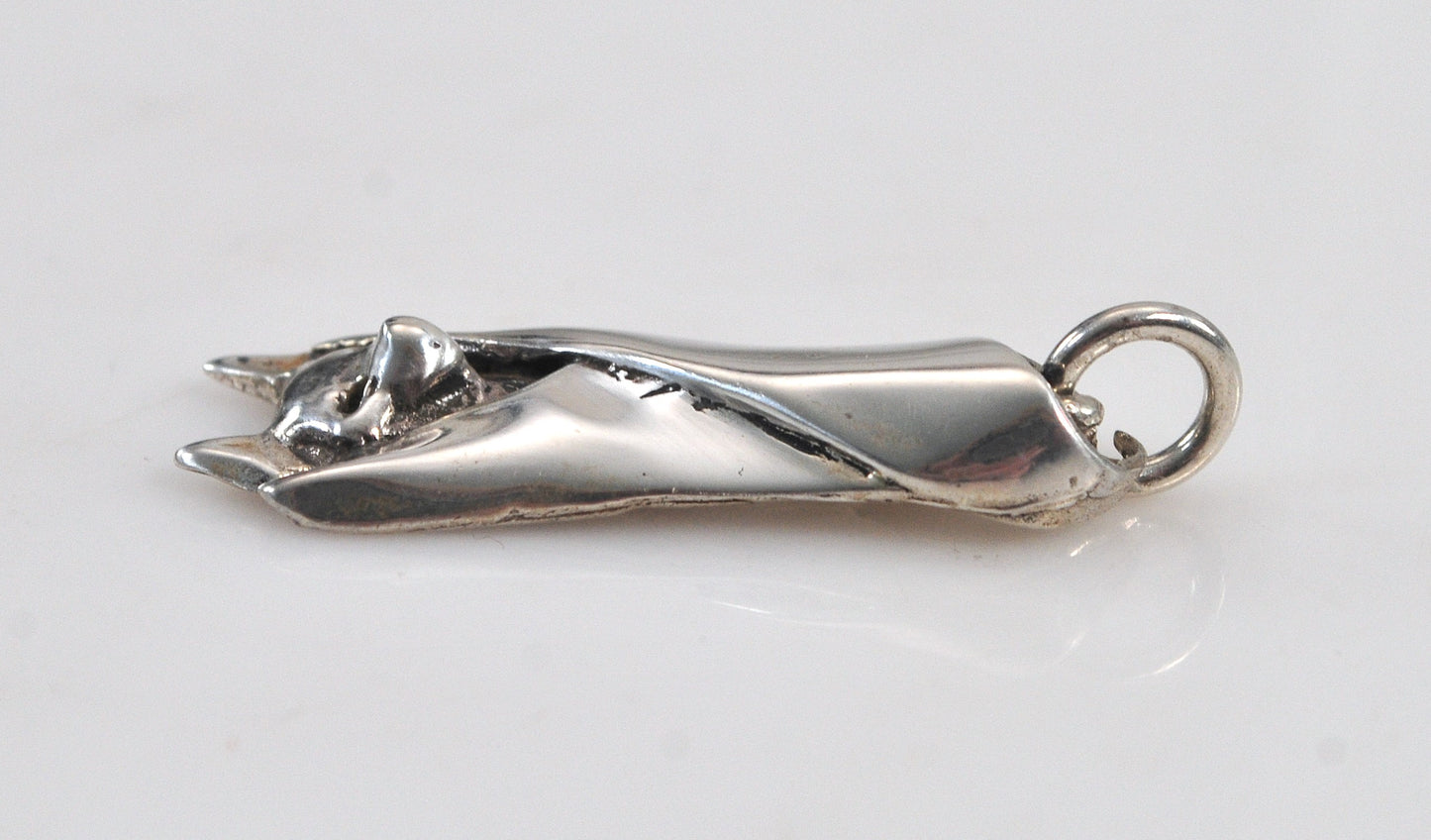 Sterling Silver Hanging Bat Pendant