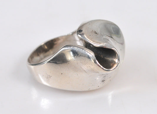 Taxco Heavy Abstract Sterling Silver Ring