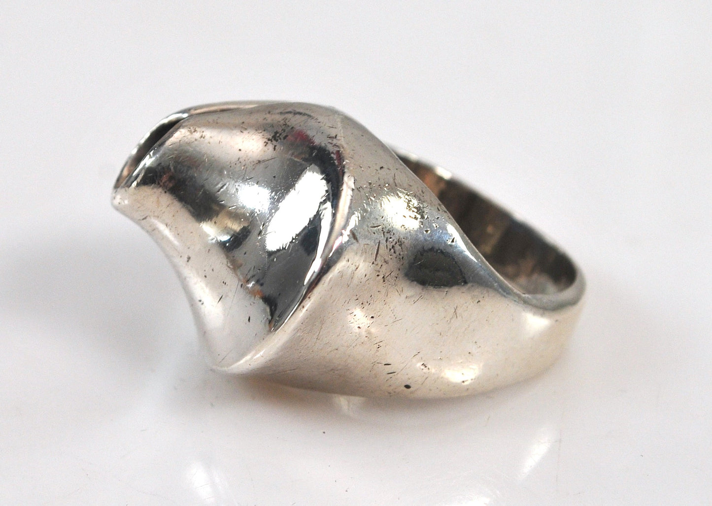 Taxco Heavy Abstract Sterling Silver Ring