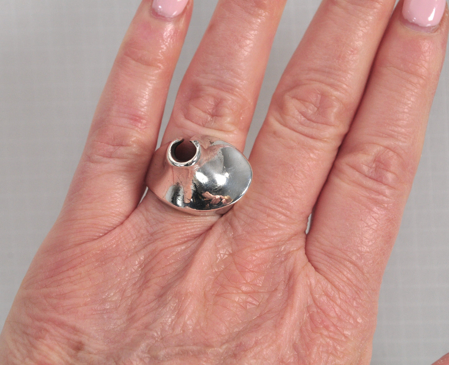 Taxco Heavy Abstract Sterling Silver Ring