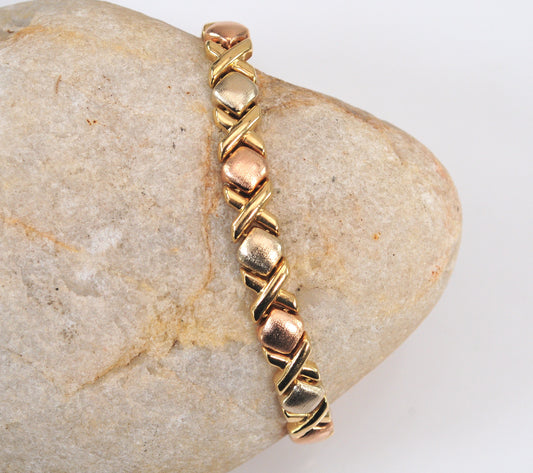 Designer 14K Gold Hugs and Kisses Bracelet