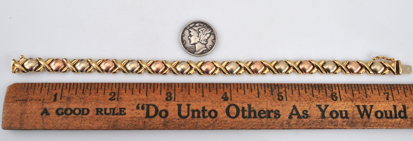 Designer 14K Gold Hugs and Kisses Bracelet