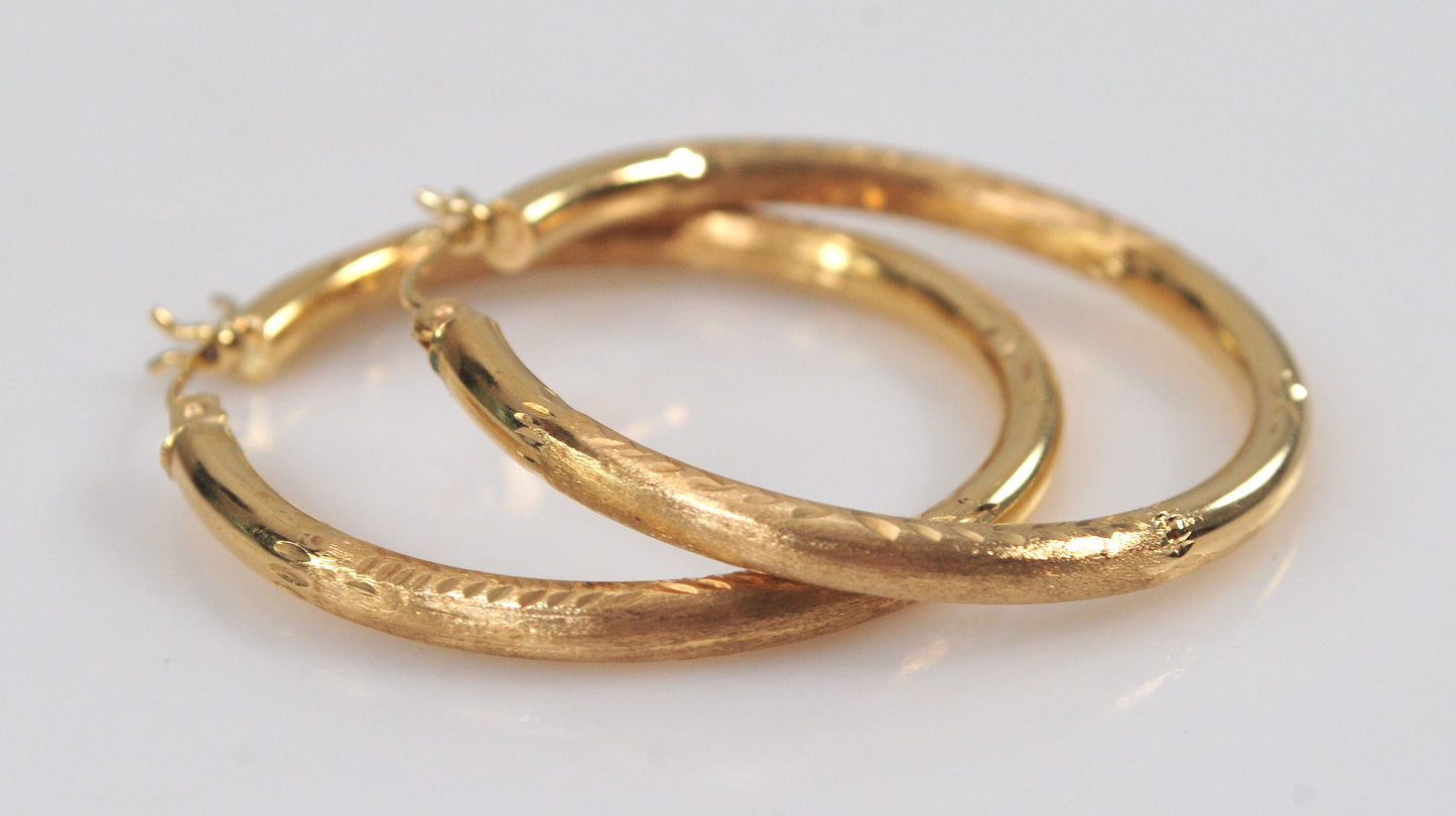 Large 14K Gold Hoop Earrings