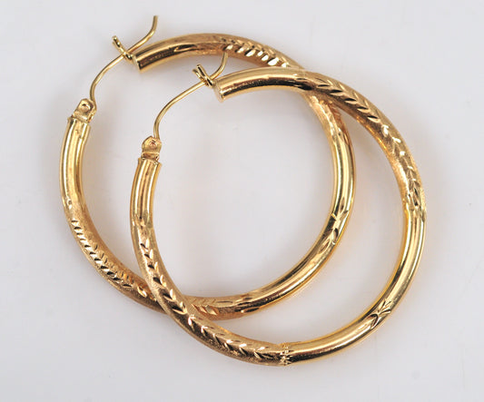 Large 14K Gold Hoop Earrings