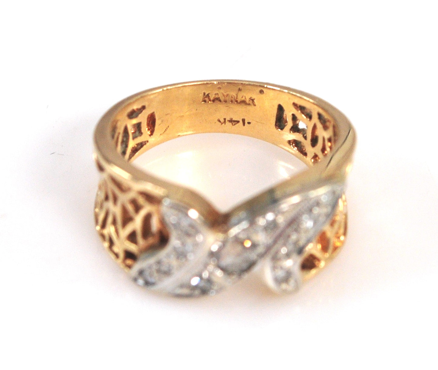 kaynar 14K Gold 1/4 CTW Diamond Ring