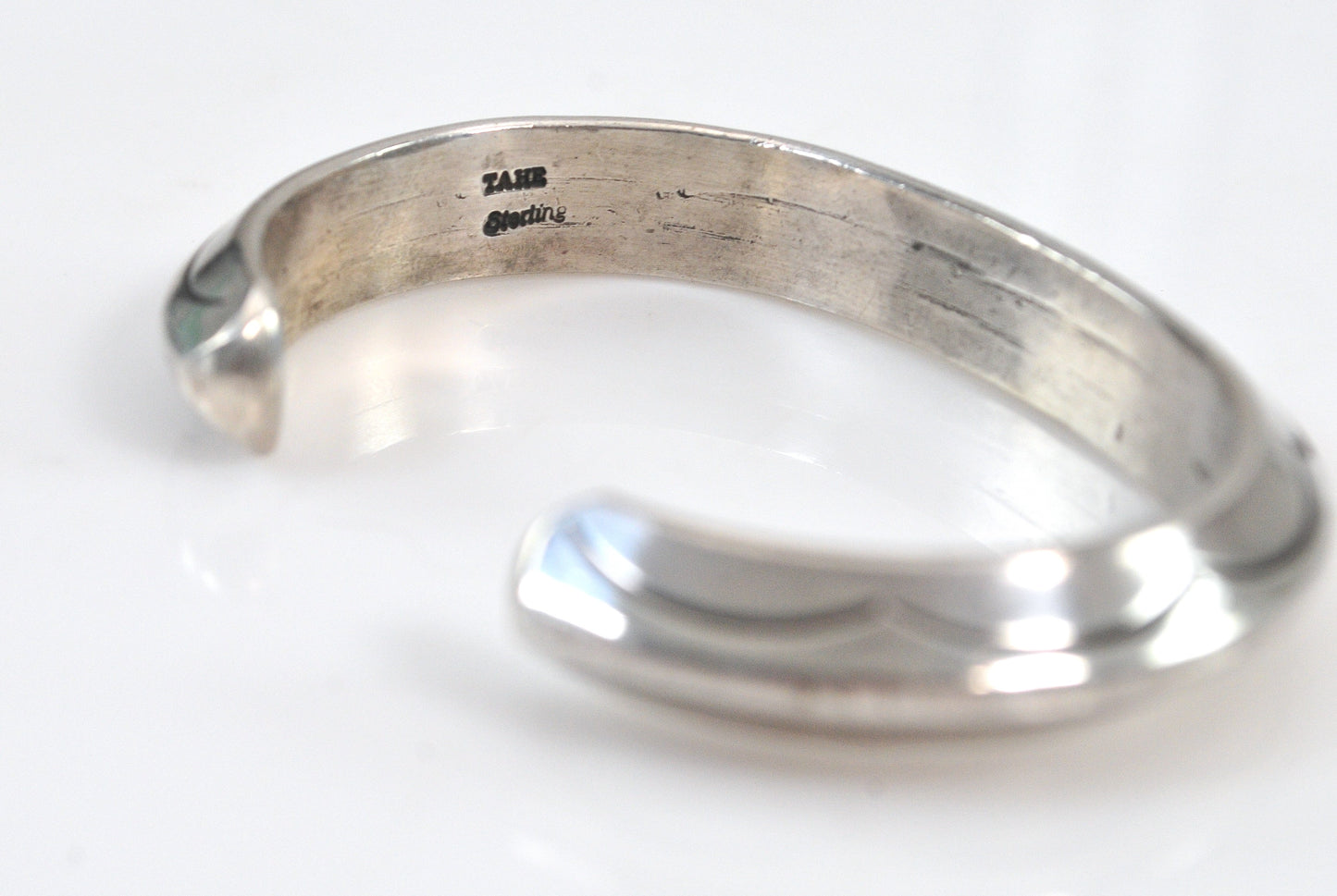 Tahe Native American Sterling Silver Cuff Bracelet