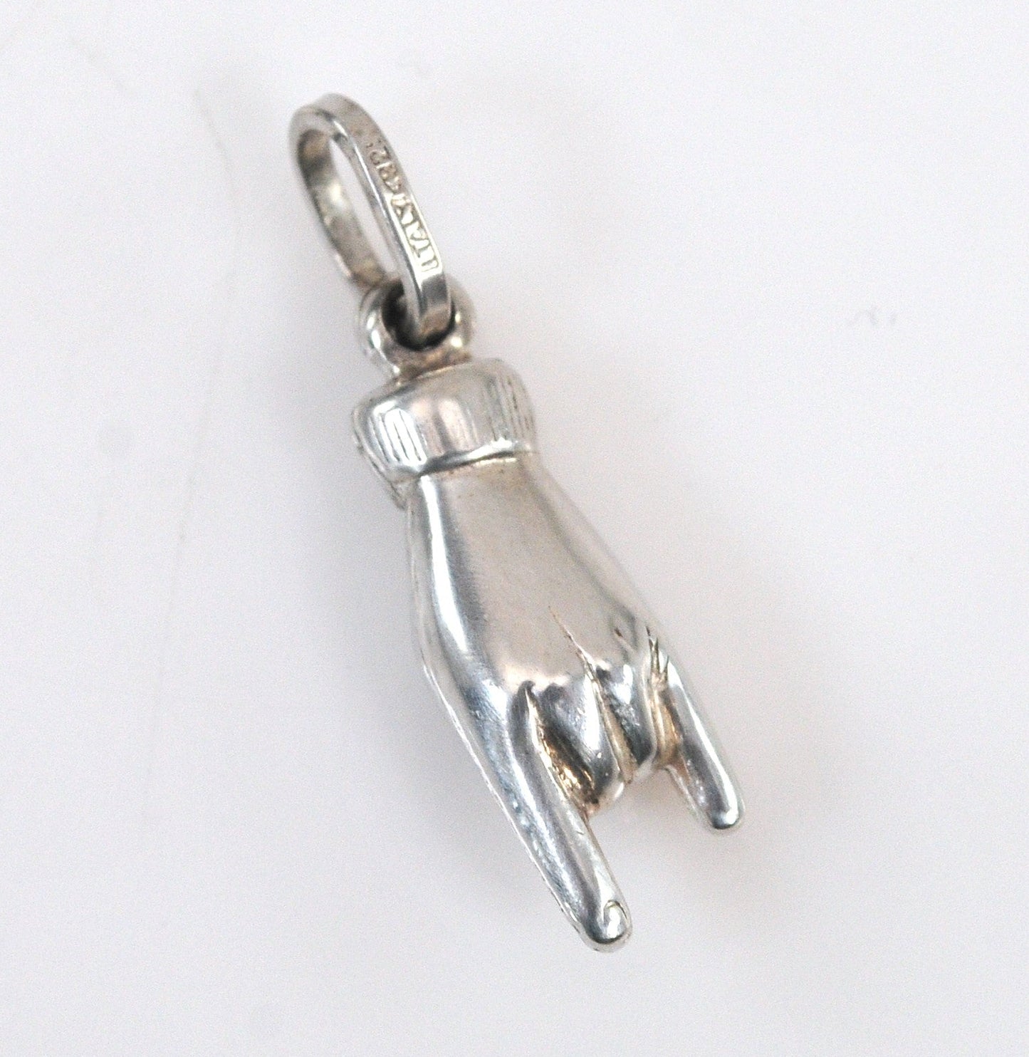 SMALL Sterling Silver Italian Good Luck Hand Pendant