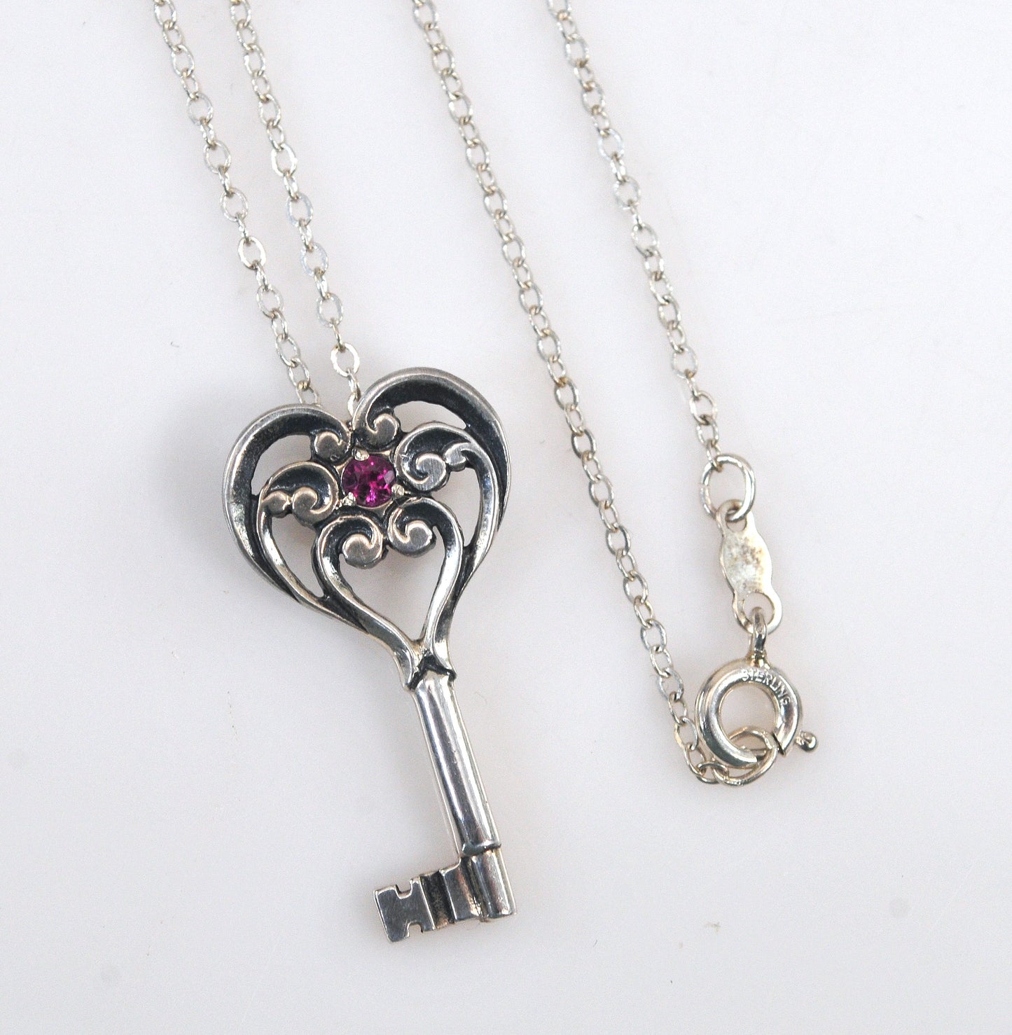 Franklin Mint 1979 Sterling Silver Key Pendant