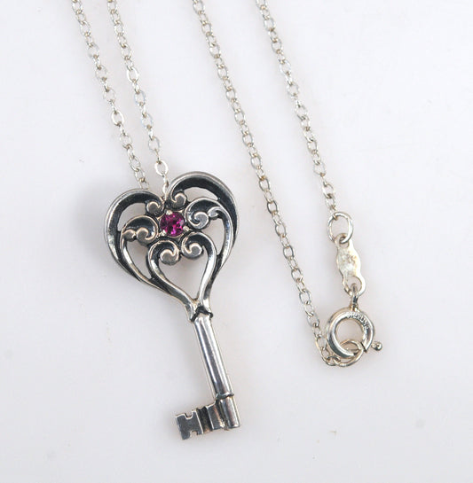Franklin Mint 1979 Sterling Silver Key Pendant