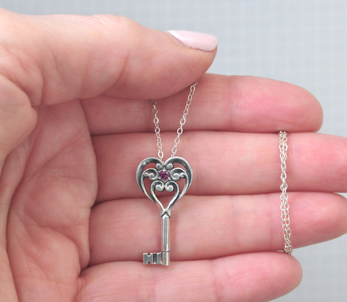 Franklin Mint 1979 Sterling Silver Key Pendant