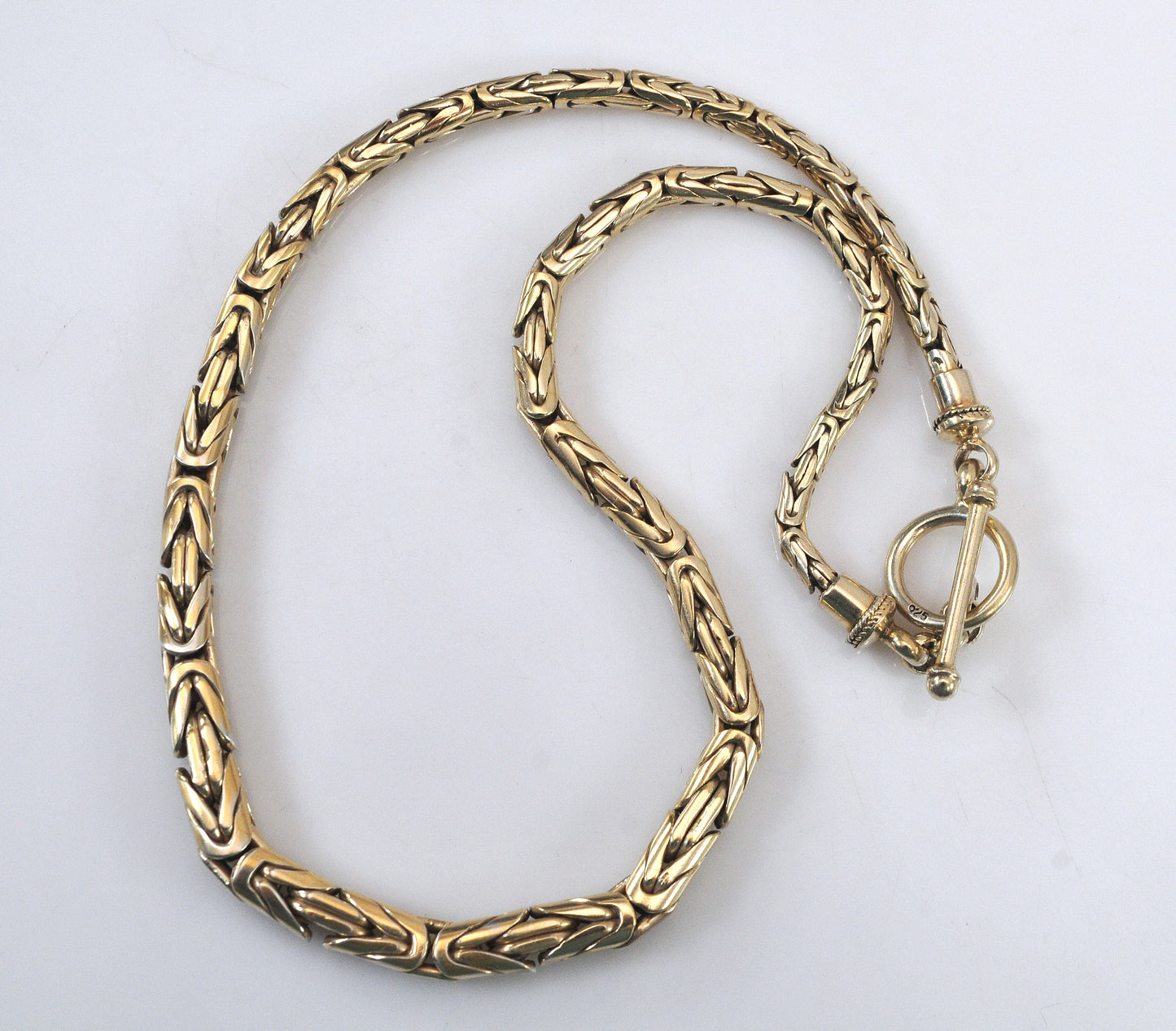 Gold over Sterling Silver Byzantine Chain Necklace