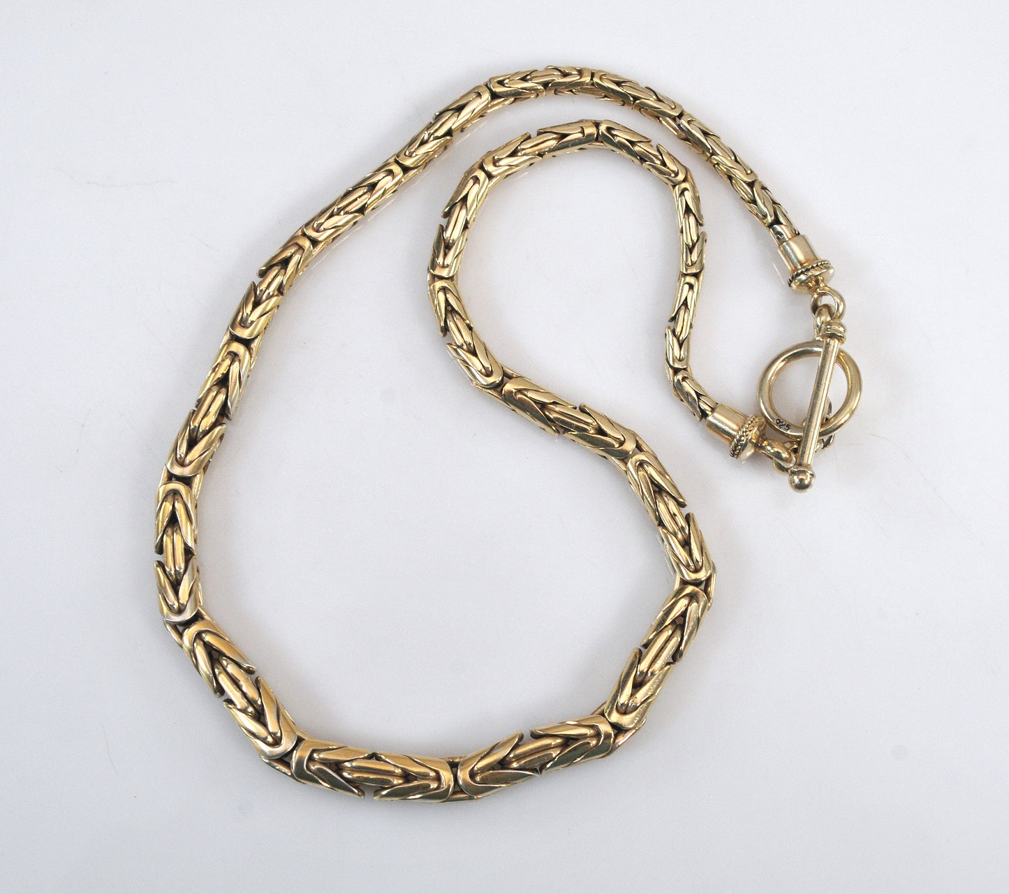 Gold over Sterling Silver Byzantine Chain Necklace