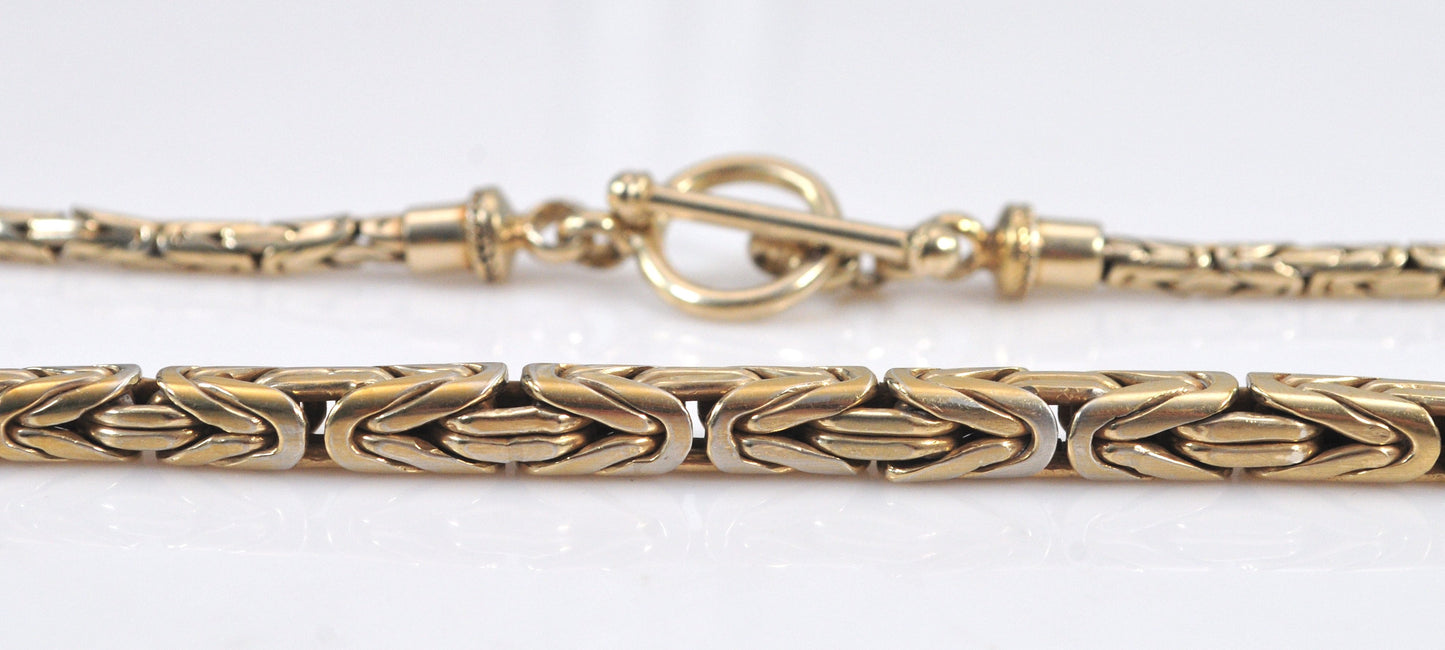 Gold over Sterling Silver Byzantine Chain Necklace