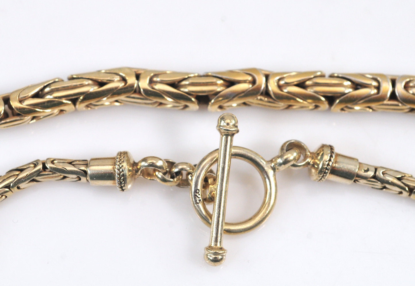 Gold over Sterling Silver Byzantine Chain Necklace