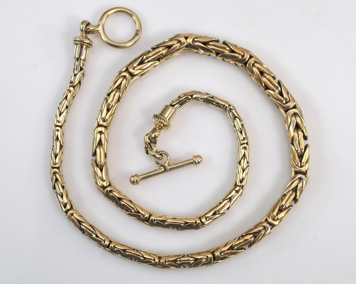Gold over Sterling Silver Byzantine Chain Necklace