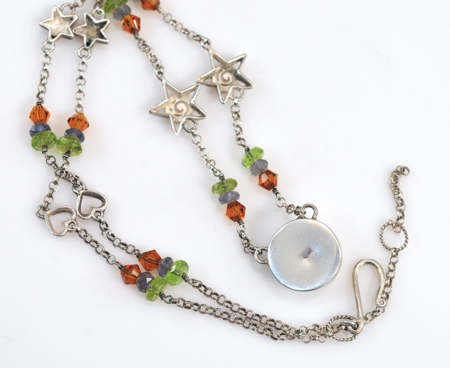 Sterling Silver Celestial Moon Face Choker Necklace