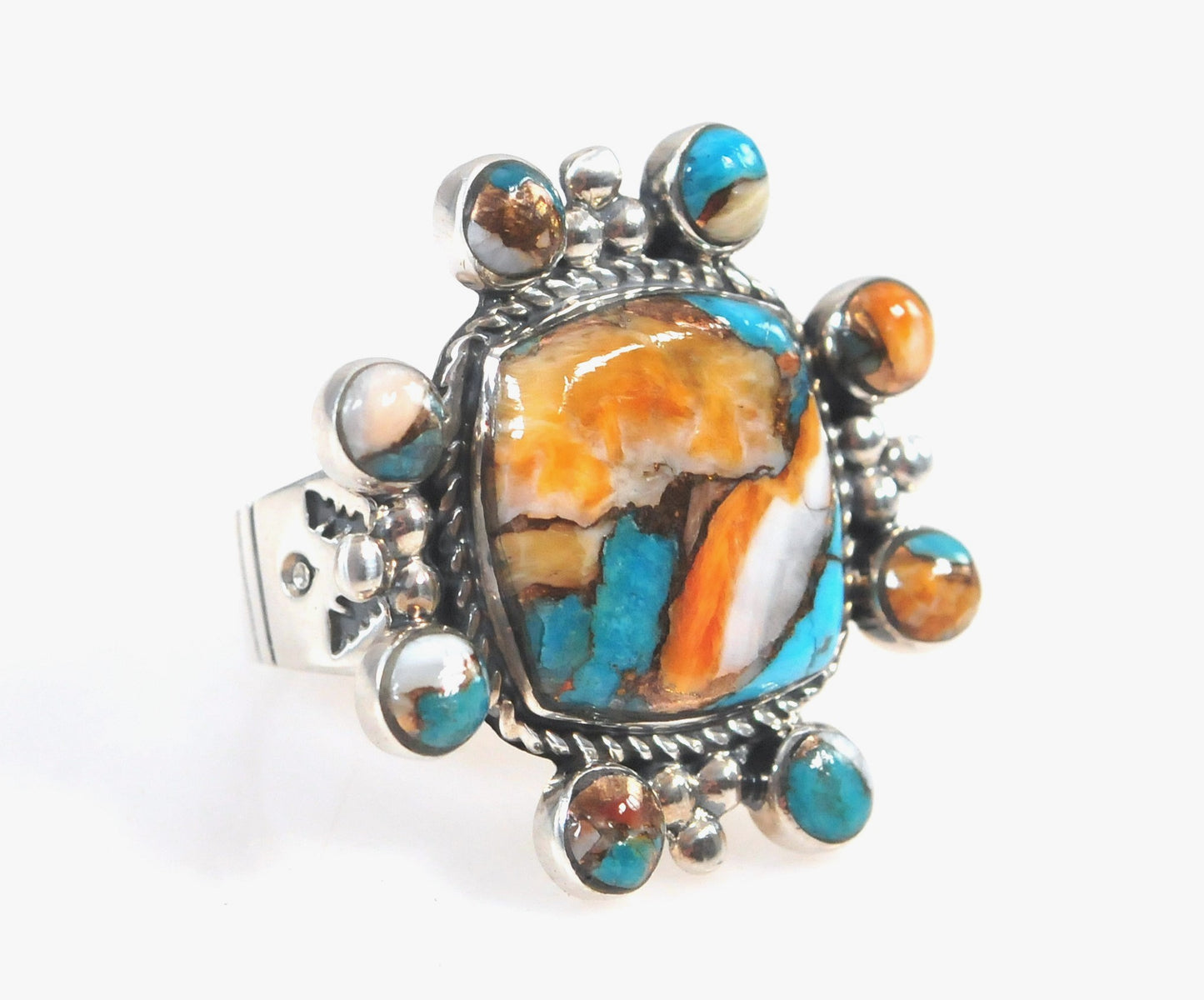 Sterling Silver Oyster Copper Turquoise Ring
