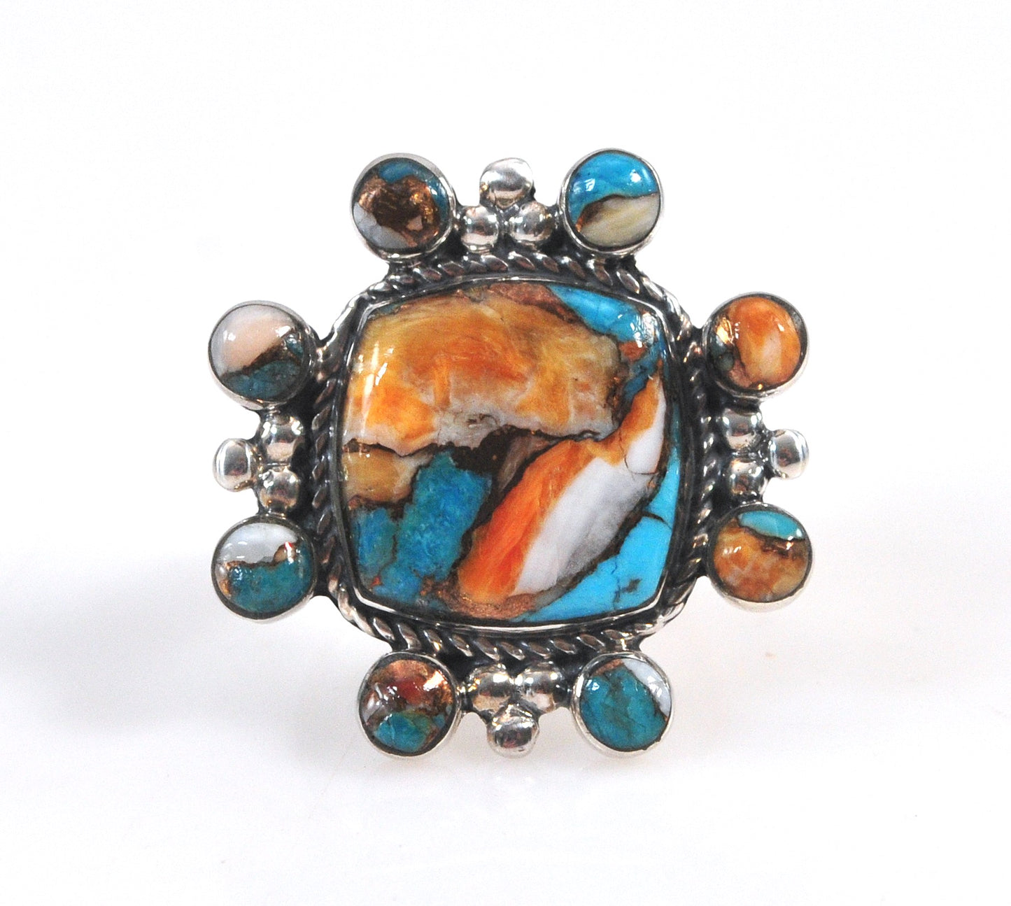 Sterling Silver Oyster Copper Turquoise Ring