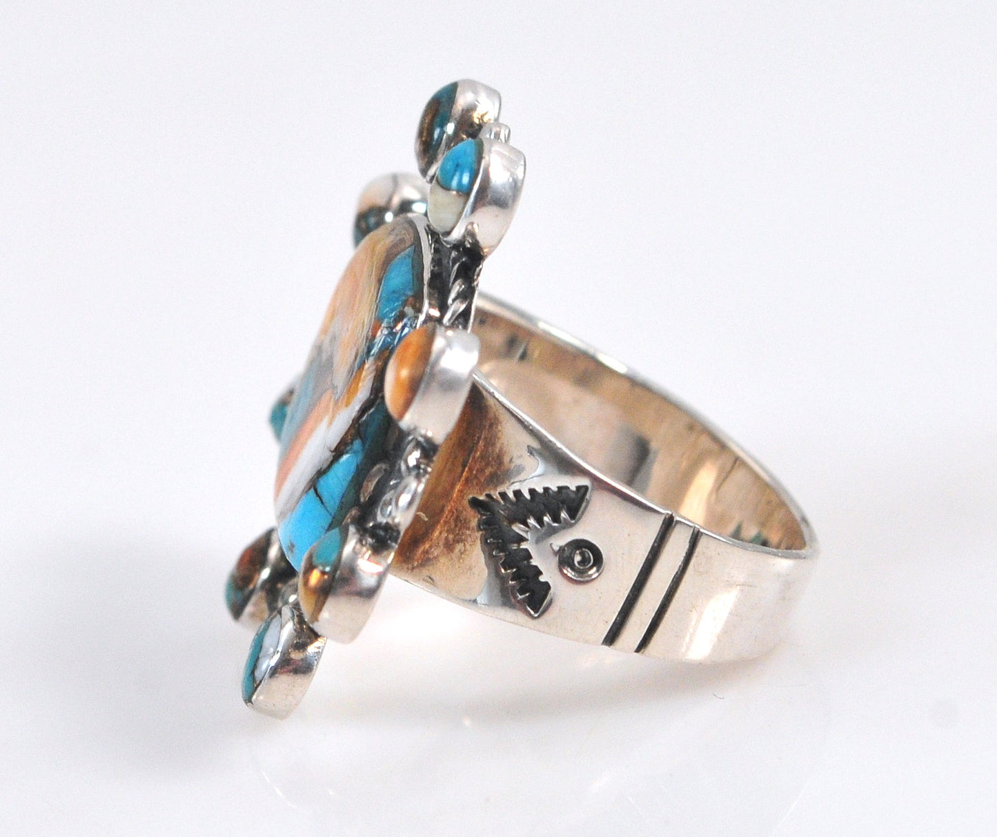 Sterling Silver Oyster Copper Turquoise Ring
