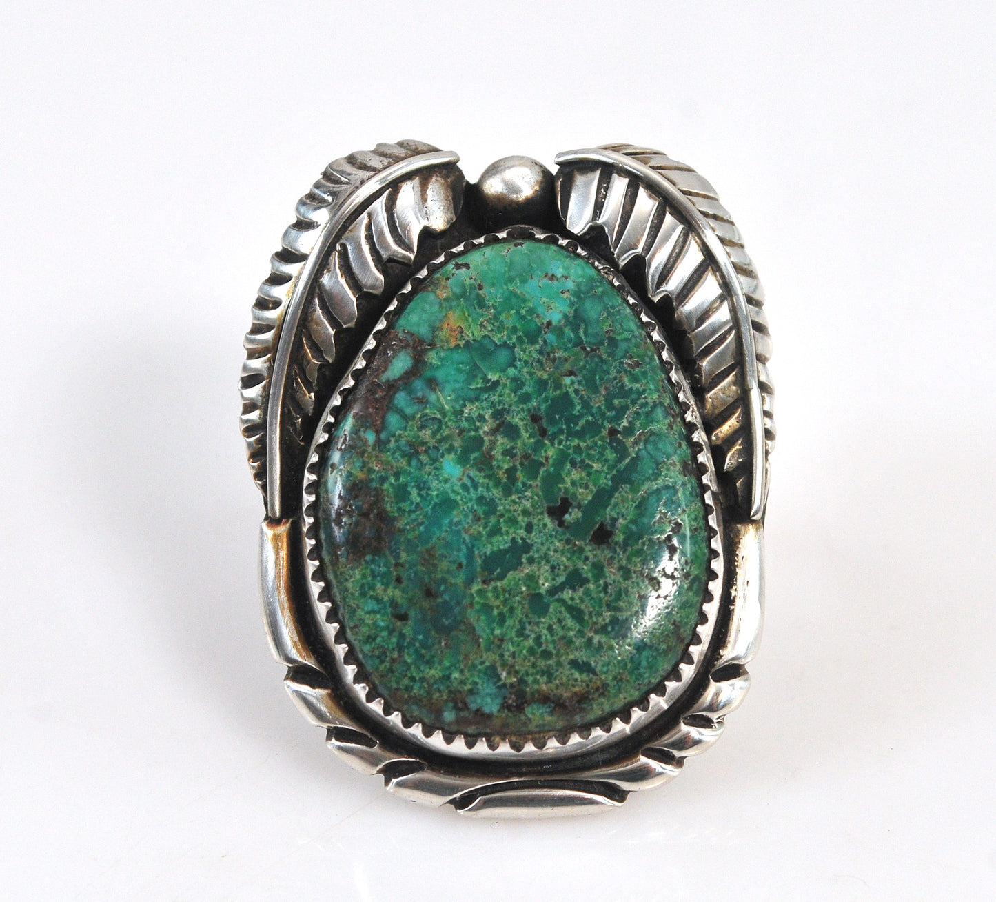 Huge Sally Yazzie Navajo Sterling Silver Turquoise Ring