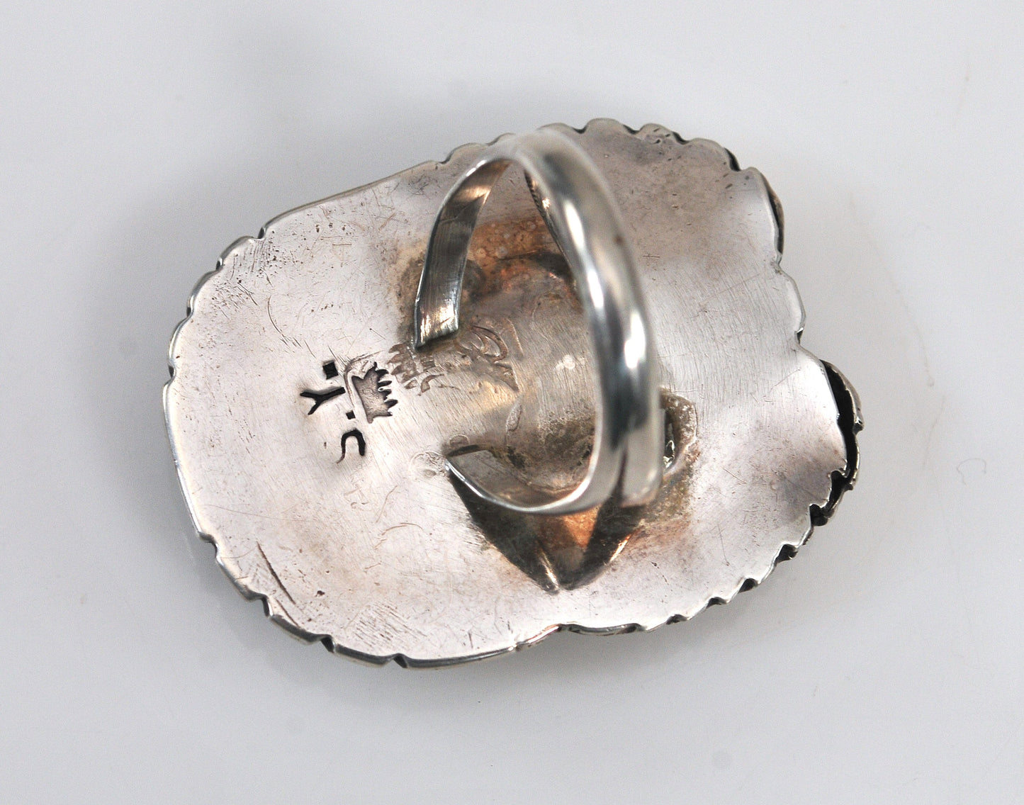 Huge Sally Yazzie Navajo Sterling Silver Turquoise Ring