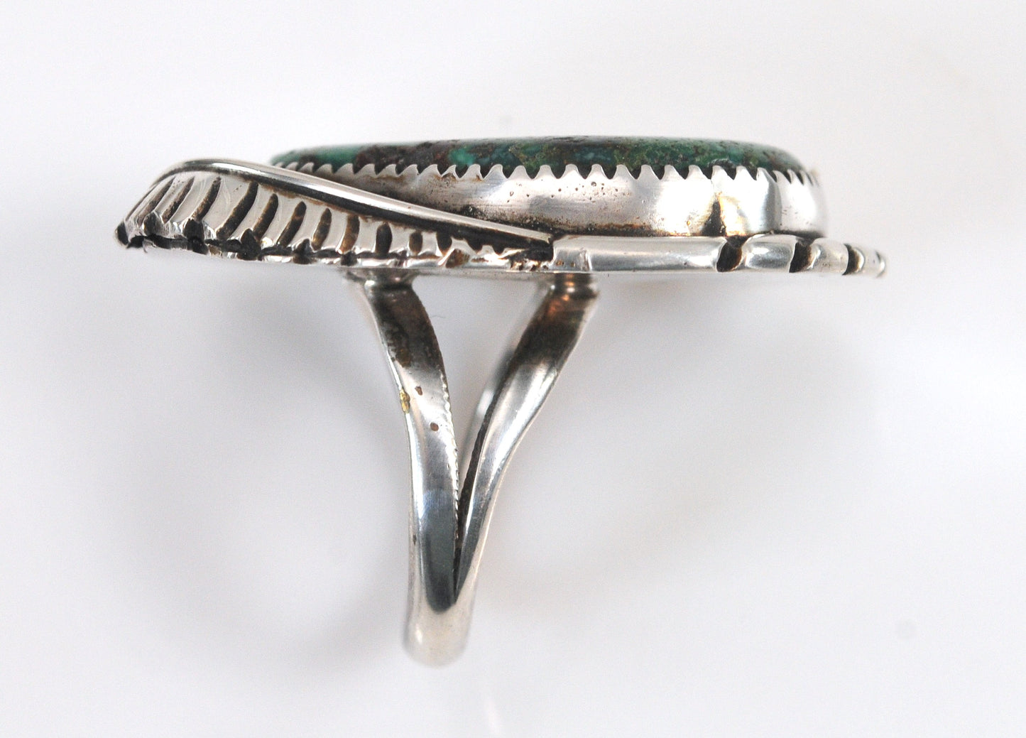 Huge Sally Yazzie Navajo Sterling Silver Turquoise Ring